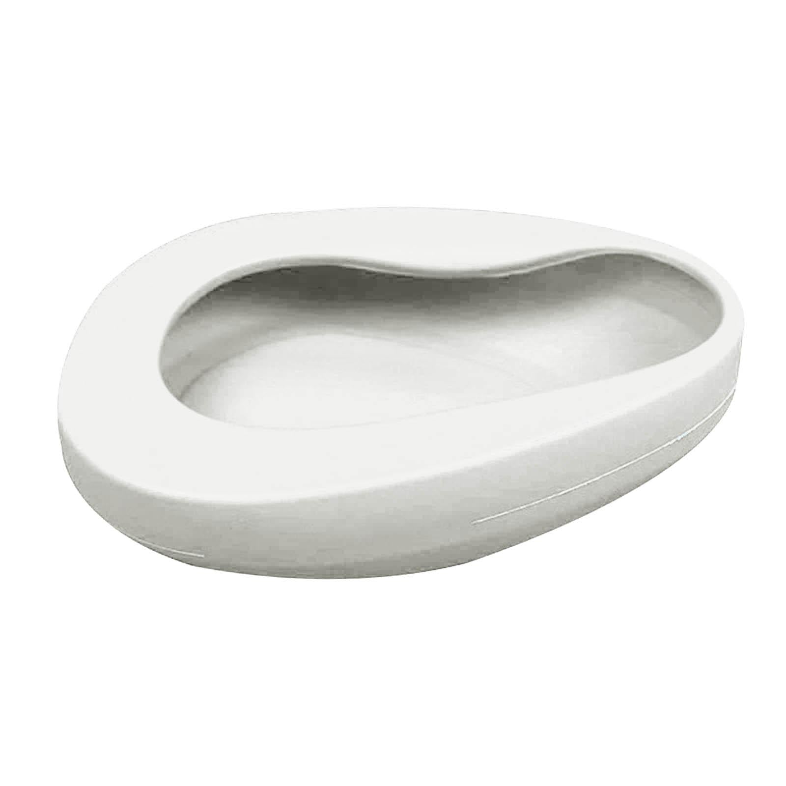 Bedpan Stable Easy Use Durable Reusable Plastic for Elderly Female Male White