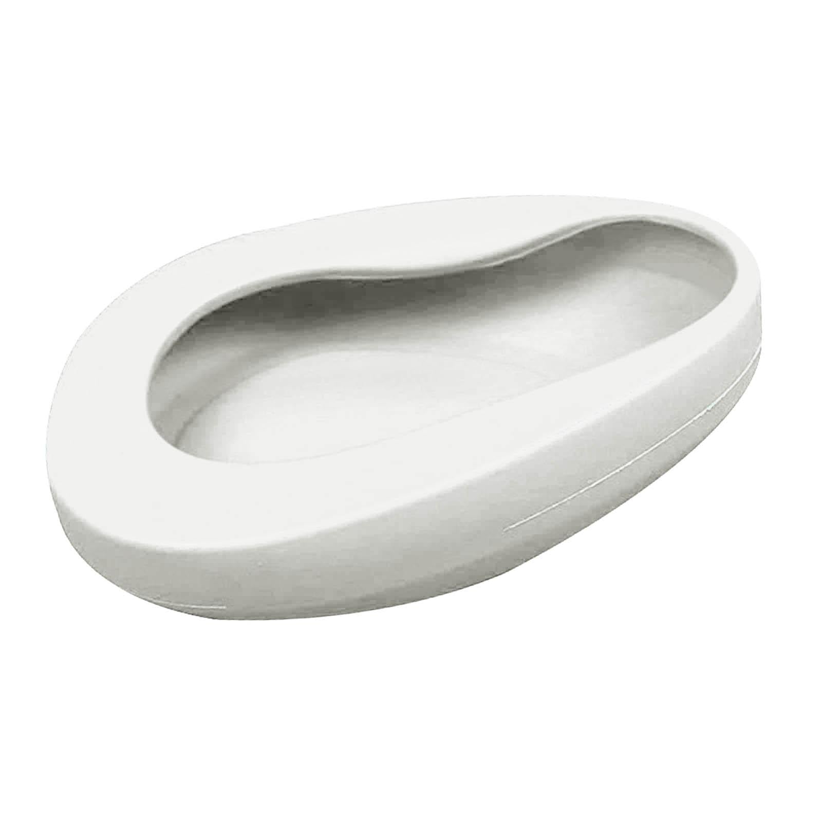 Bedpan Stable Easy Use Durable Reusable Plastic for Elderly Female Male White