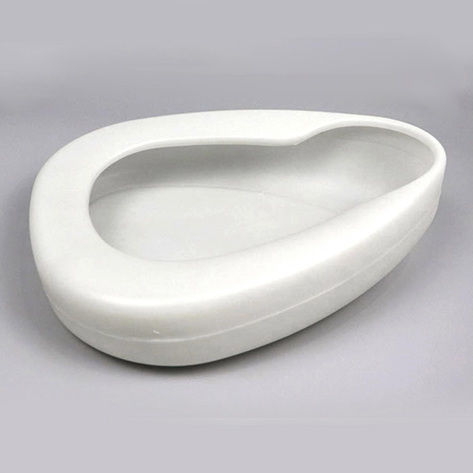 Bedpan Stable Easy Use Durable Reusable Plastic for Elderly Female Male White