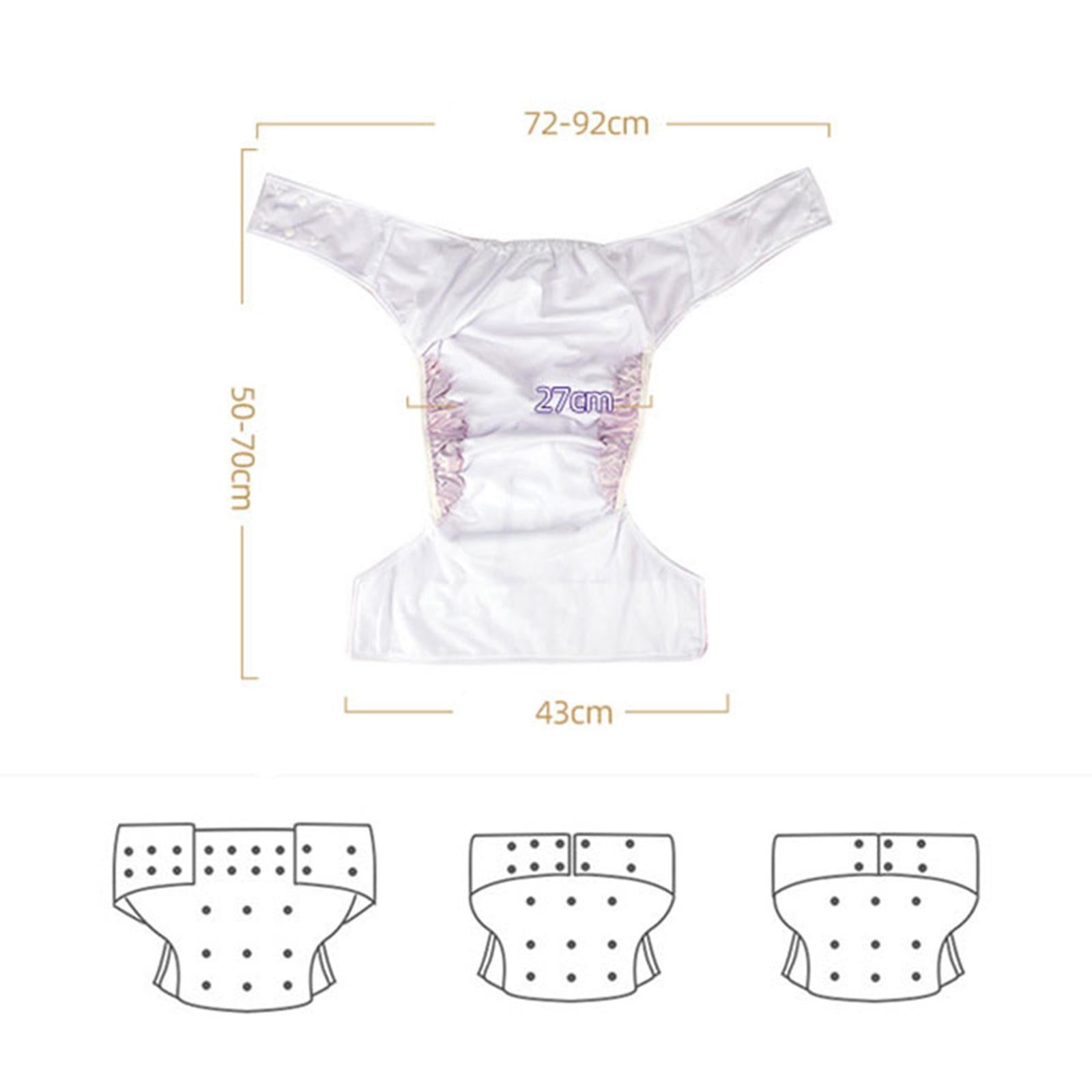 Adult Cloth Diaper for Incontinence Washable Elastic for Patients  Gray Stripe