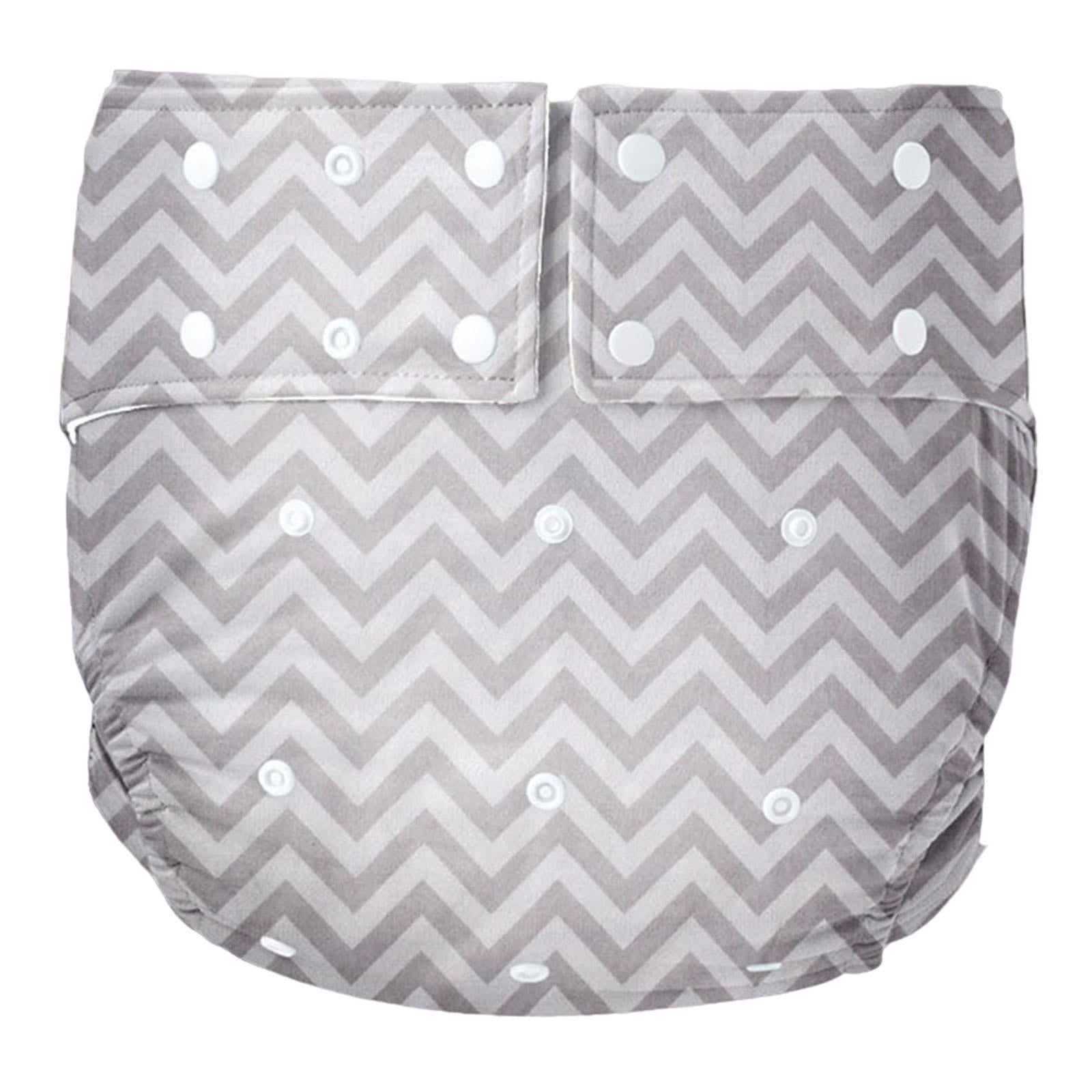 Adult Cloth Diaper for Incontinence Washable Elastic for Patients  Gray Stripe