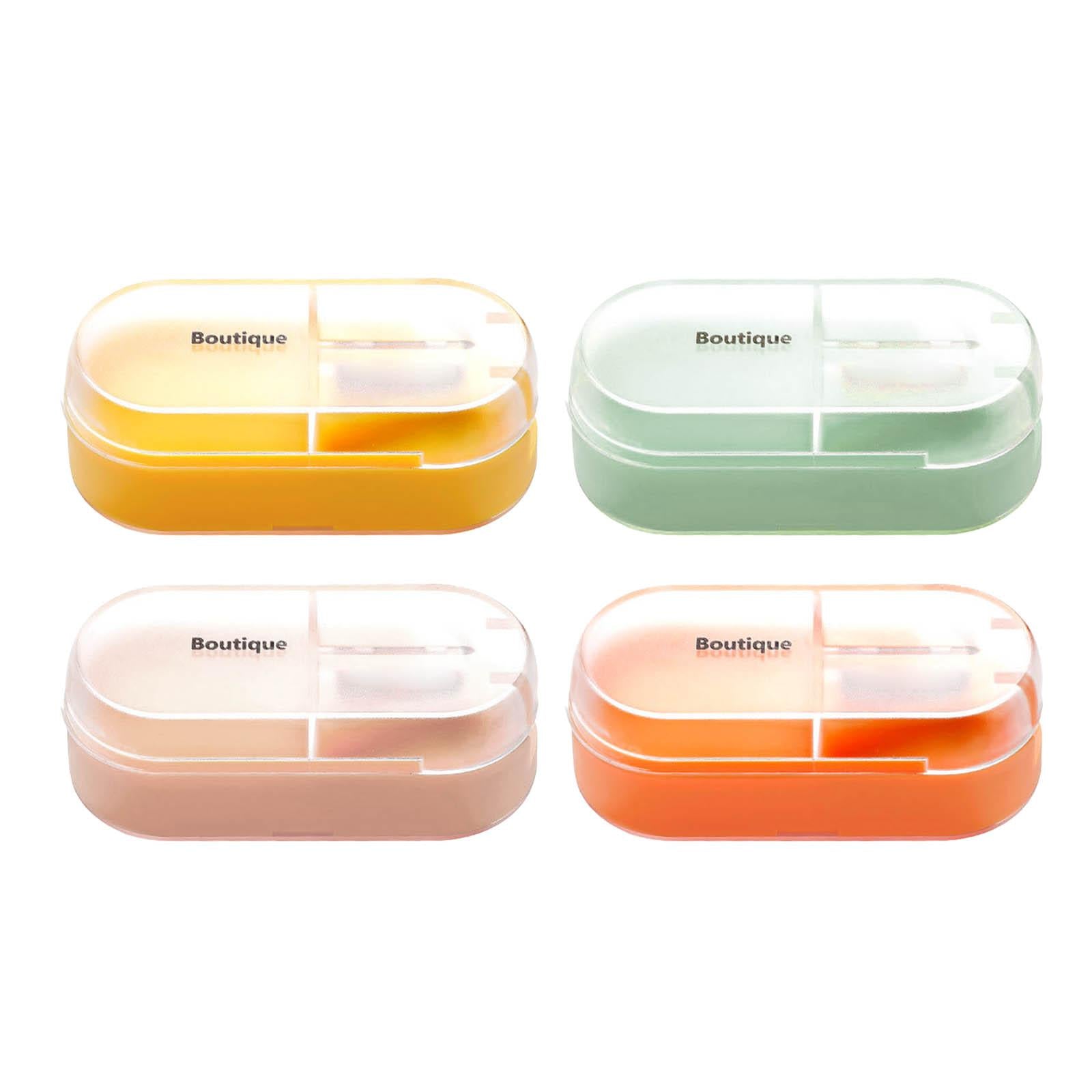 Medicine Storage Box with Pills Cutter for Home Dormitory Elders Kids Yellow