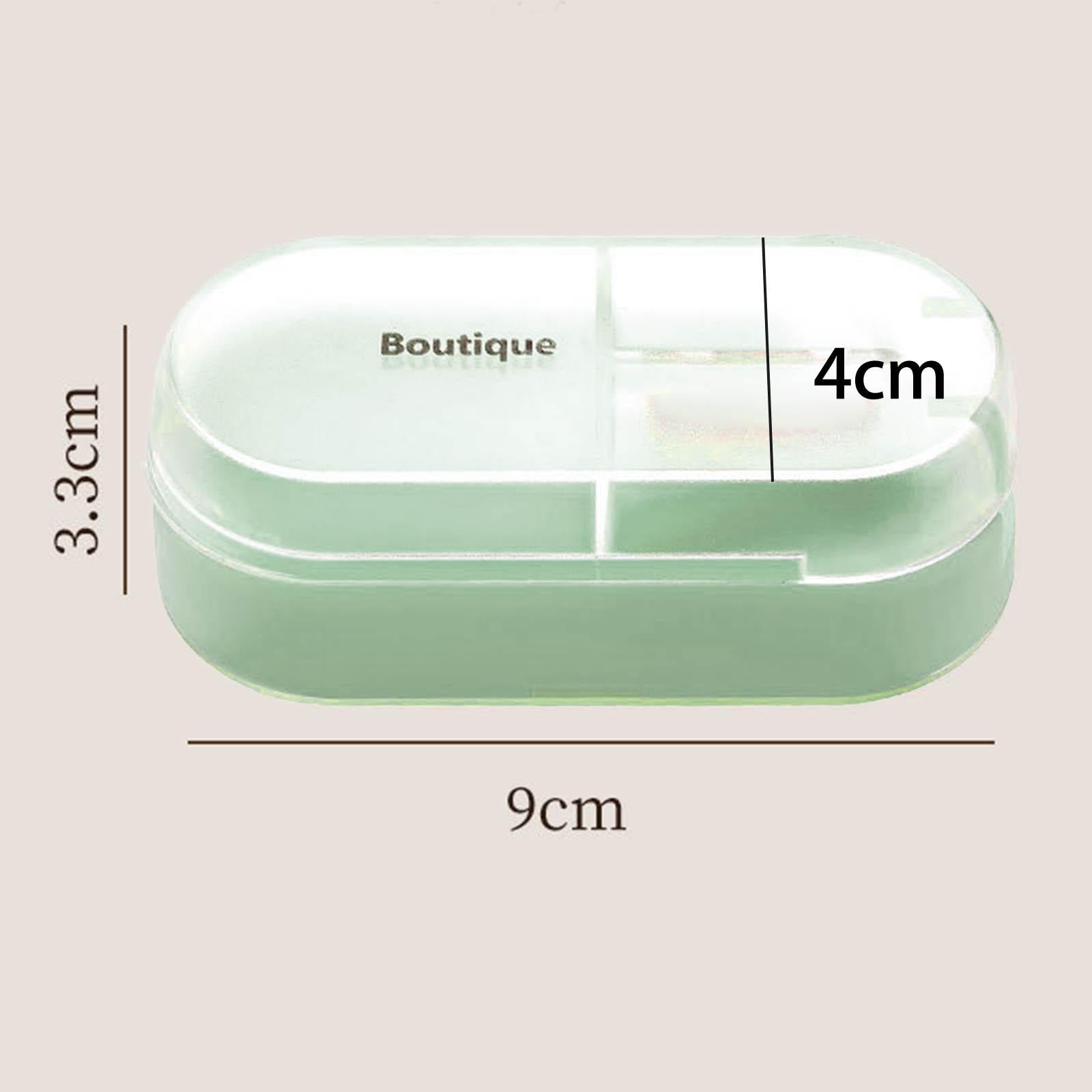 Medicine Storage Box with Pills Cutter for Home Dormitory Elders Kids Green