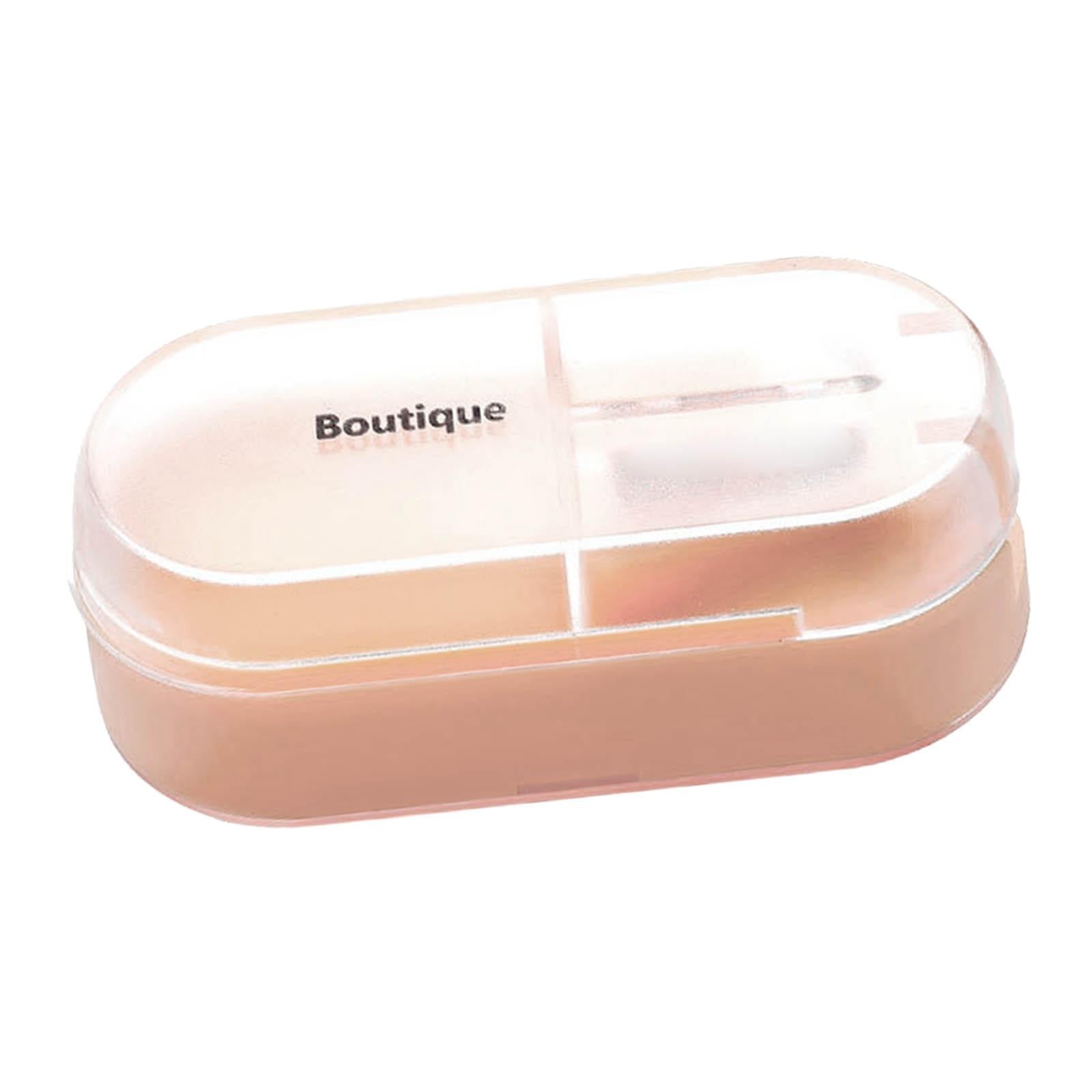 Medicine Storage Box with Pills Cutter for Home Dormitory Elders Kids Pink