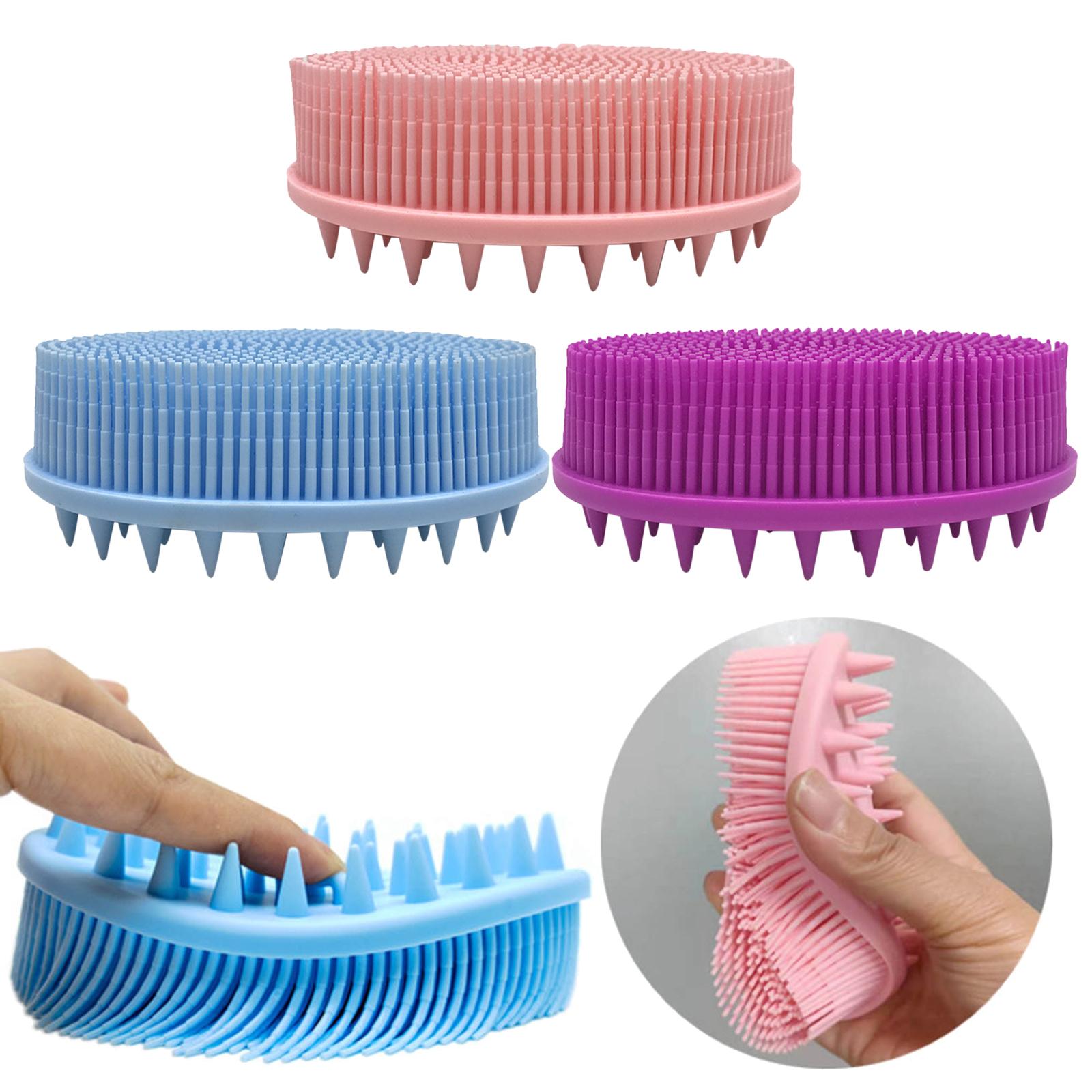 Silicone Bath Shower Brush Exfoliating Body Brush for Home Men Women Pink
