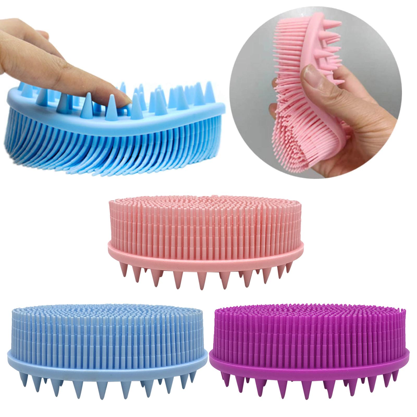 Silicone Bath Shower Brush Exfoliating Body Brush for Home Men Women Pink