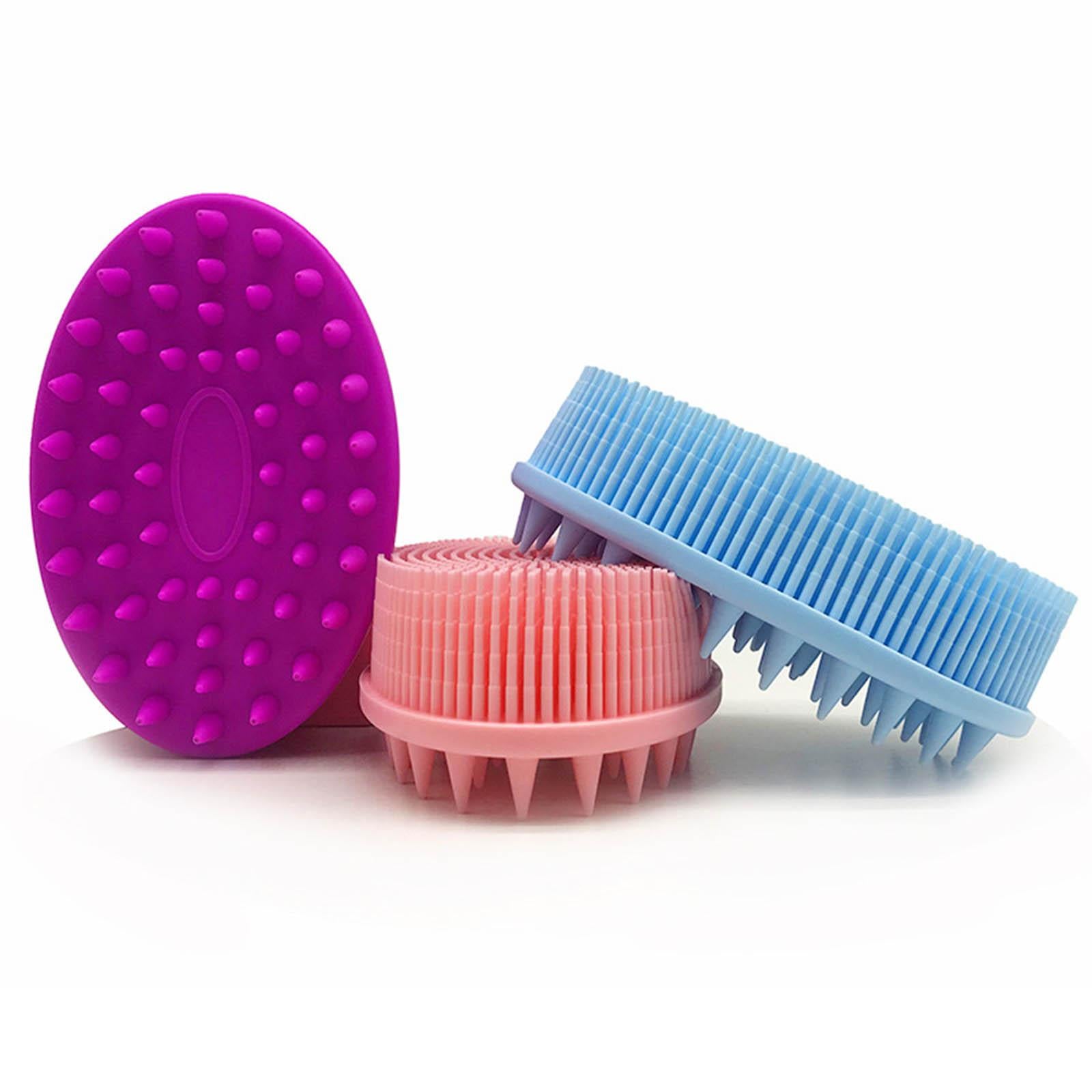 Silicone Bath Shower Brush Exfoliating Body Brush for Home Men Women Purple
