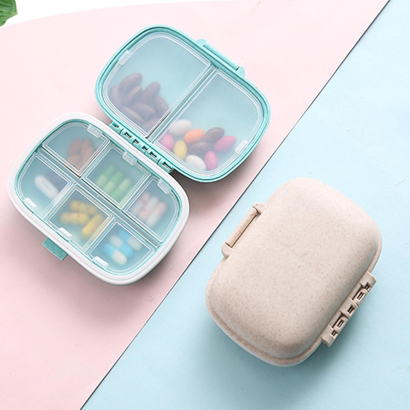 Weekly Pill Organizer Supplements Vitamins Medication Reminder Home Beige