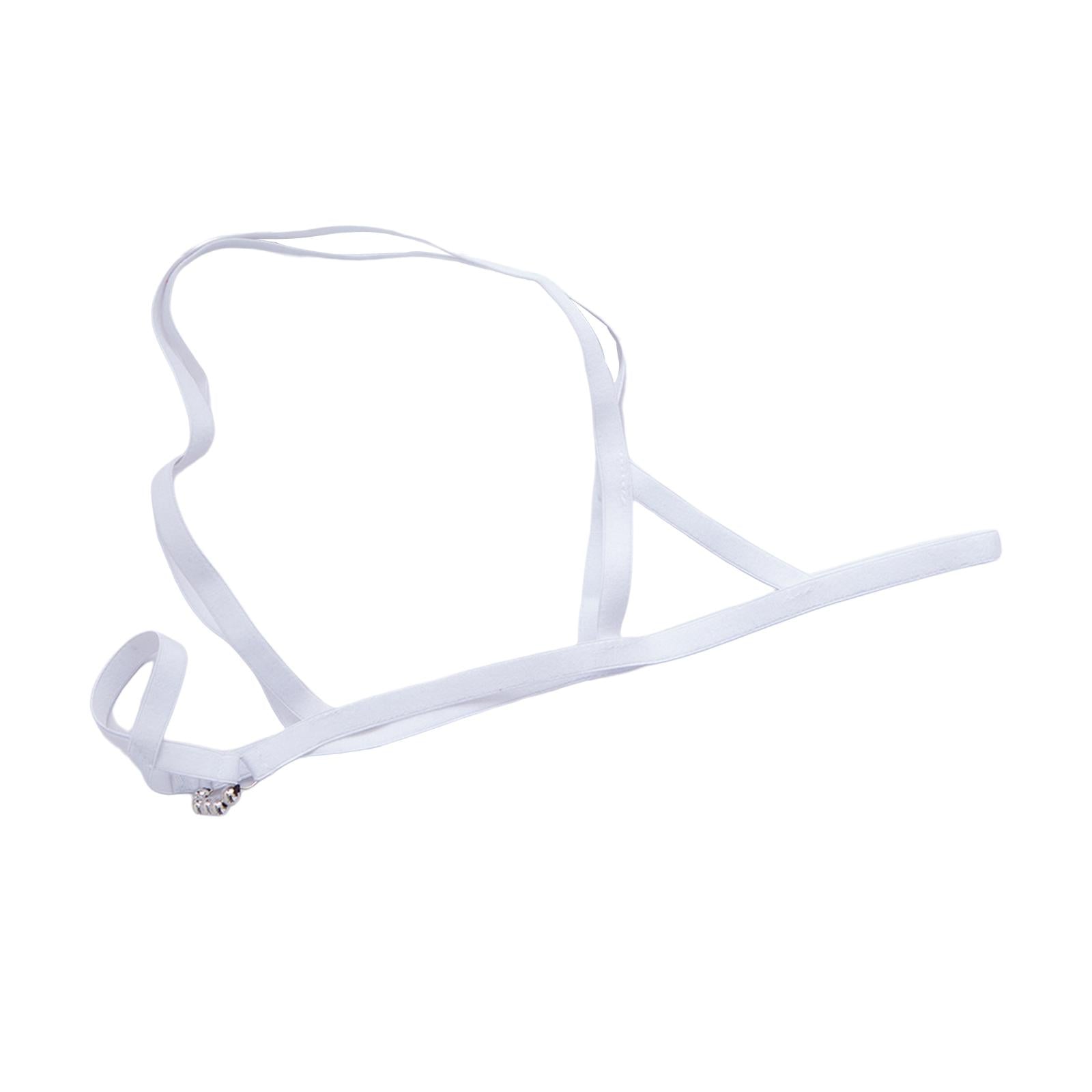Men T Back Thongs Strap Open Suspensory for Lover Gift Maid Cosplay White