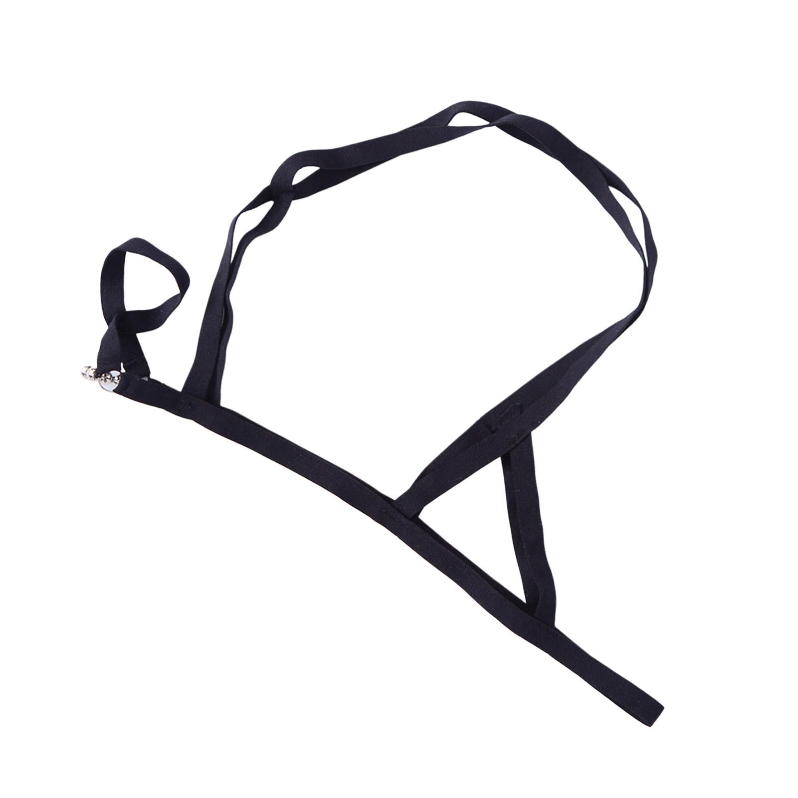 Men T Back Thongs Strap Open Suspensory for Lover Gift Maid Cosplay Black