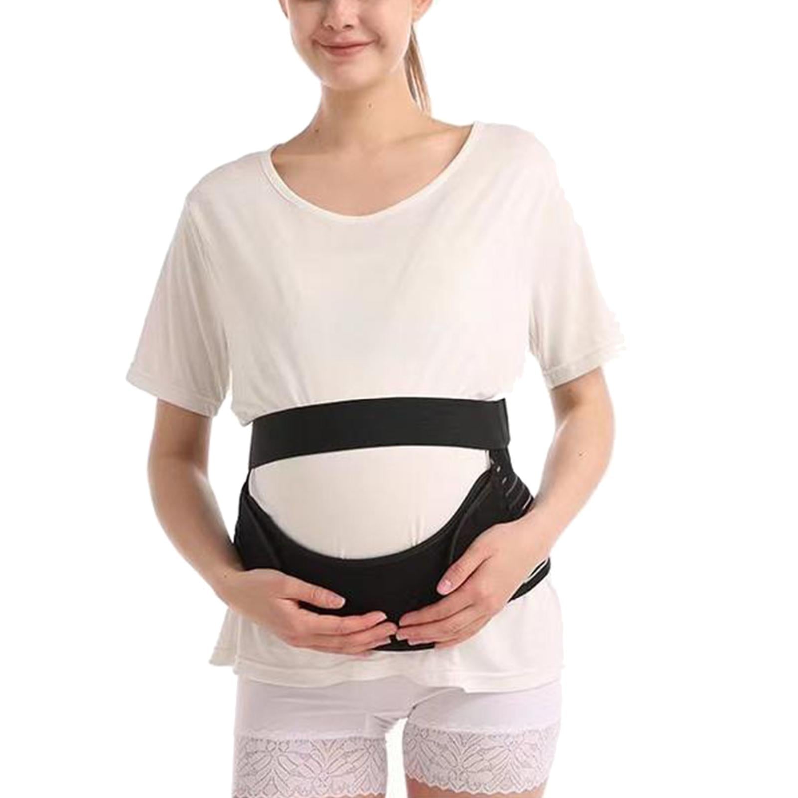 Maternity Belt Waist Back Abdomen Belly Band Black Mesh Style L 80-110cm