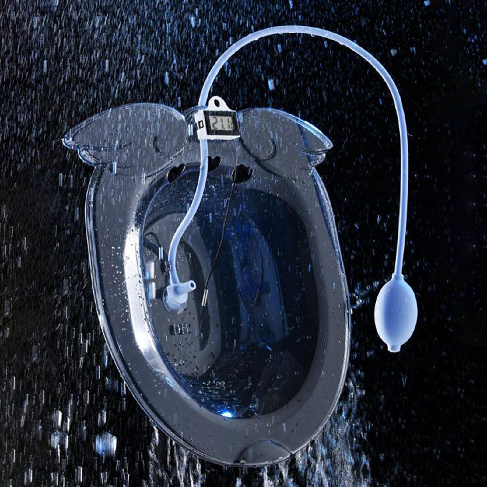Deepen Sitz Bath Toilet Seat Hip Bidet for Pregnant Women Temp Display Blue