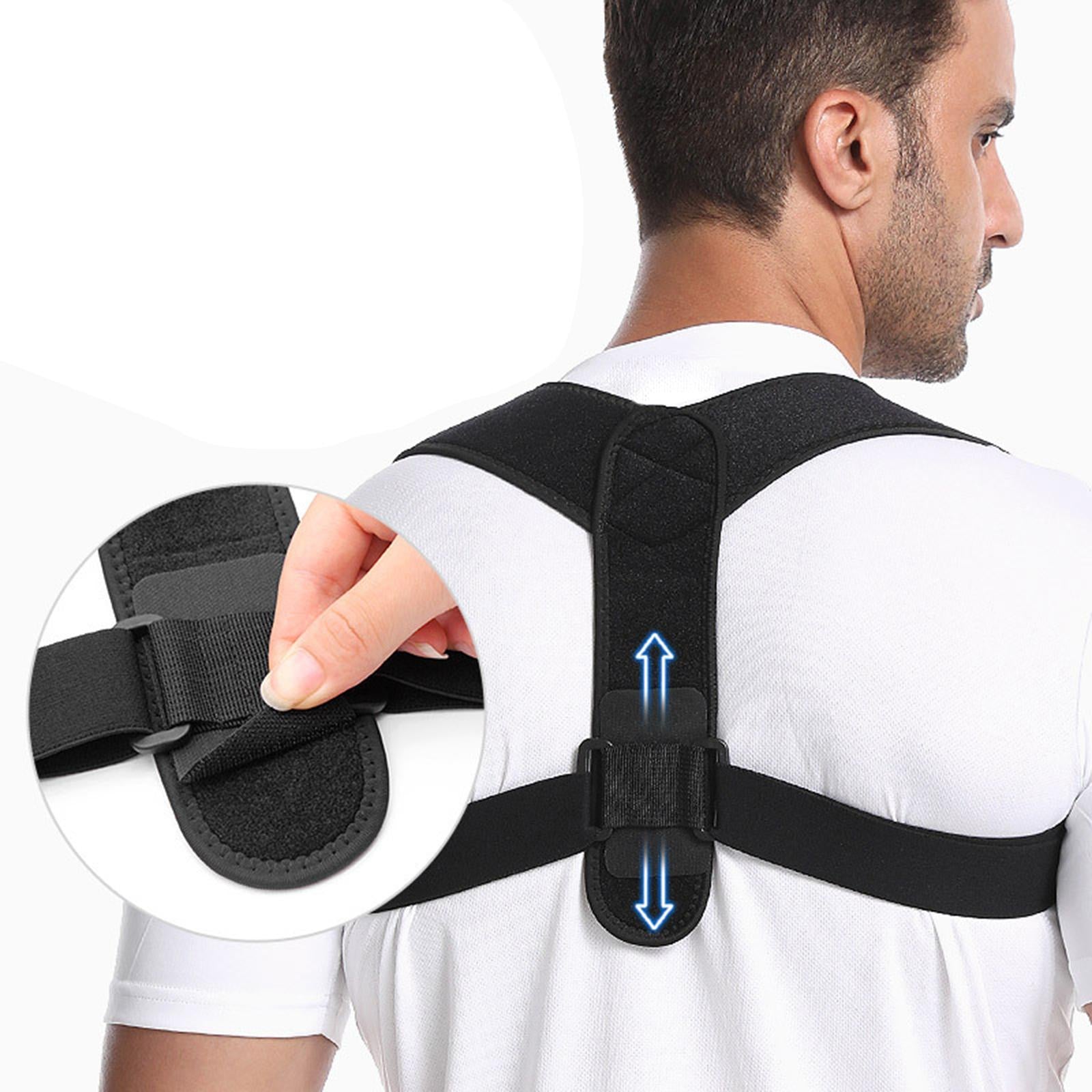 Posture Corrector for Men Women Comfy Spine Support for Neck Shoulder Black