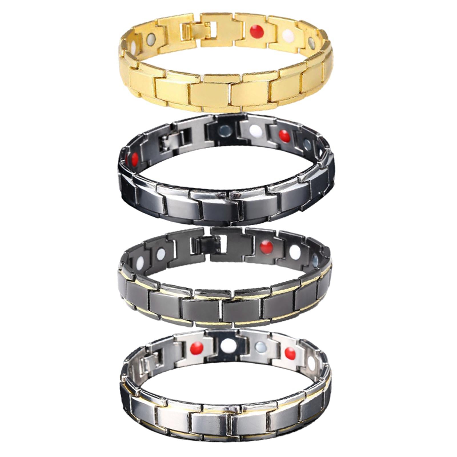 Magnetic Therapy Bracelet Titanium Lymph Detox for Carpal Tunnel Gold