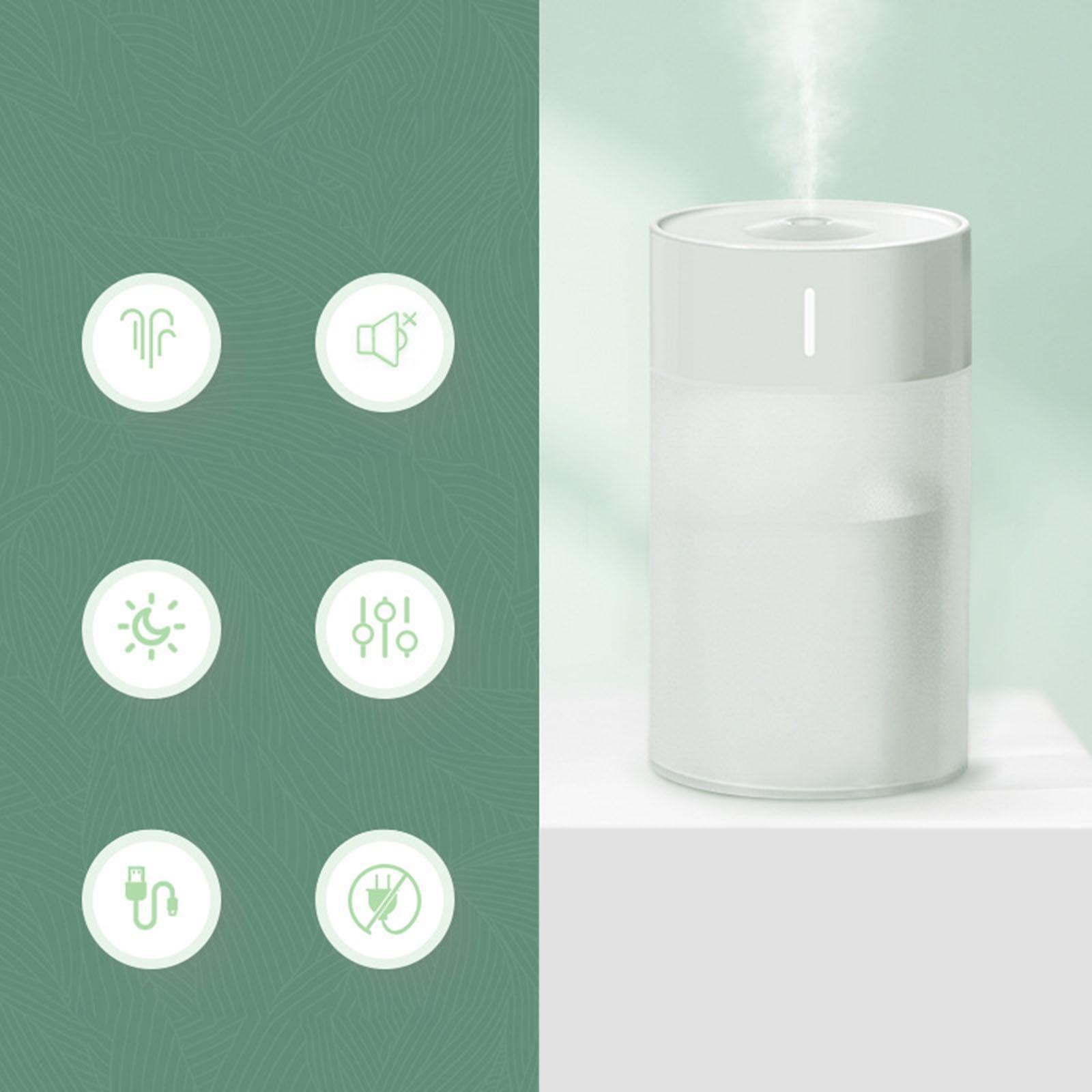 Air Humidifier Two Spray Modes Quiet Comfort USB for Car Home Office Yoga White