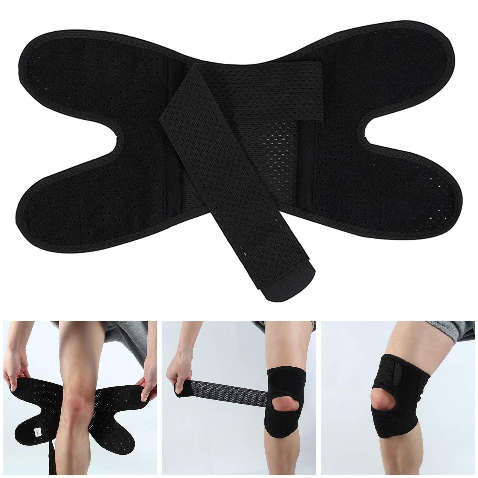 Black Knee Brace for Tennis Volleyball  for Tendinitis Pain L Right