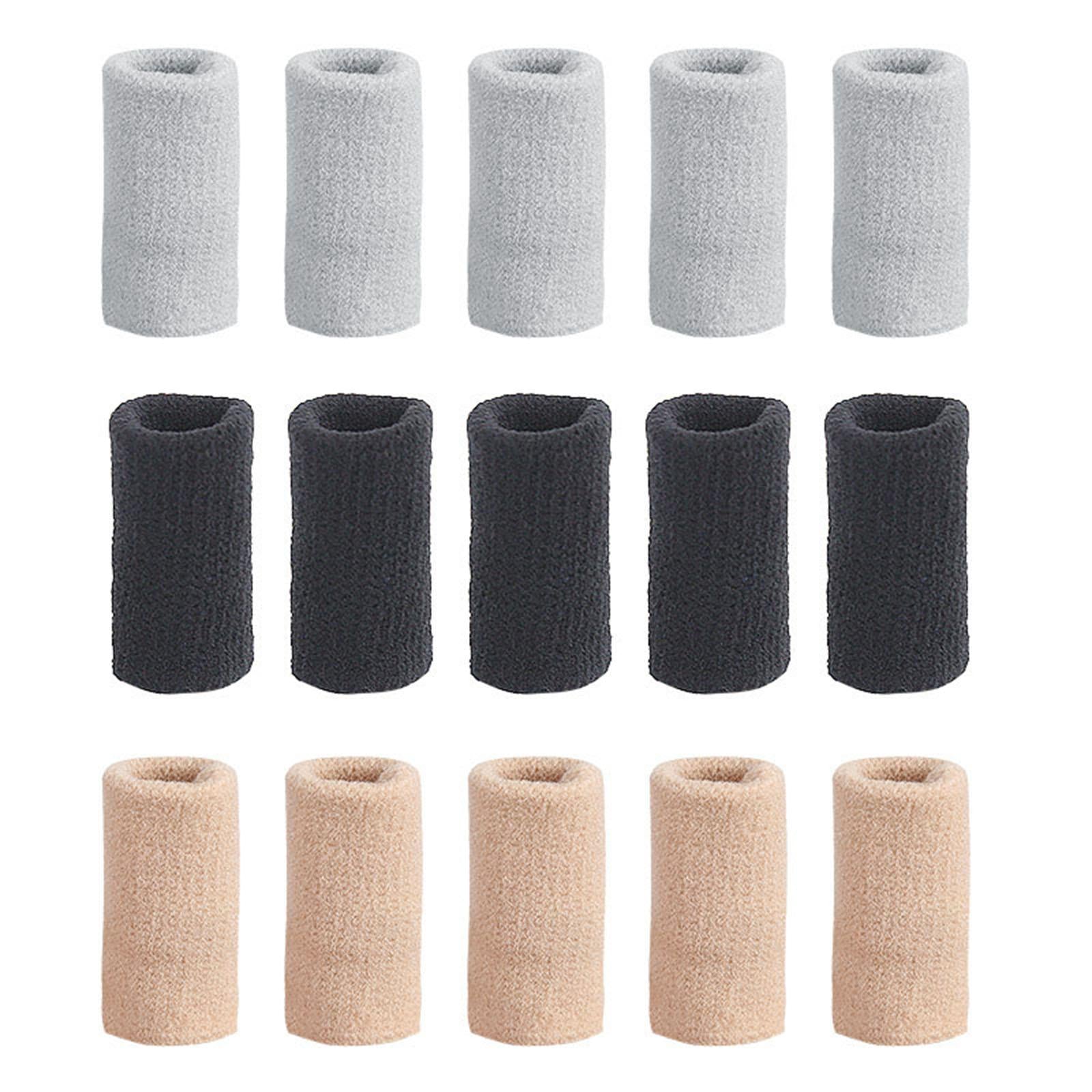 10Pcs Finger Protector Elastic Comfortable for Baseball Badminton Cycling Black