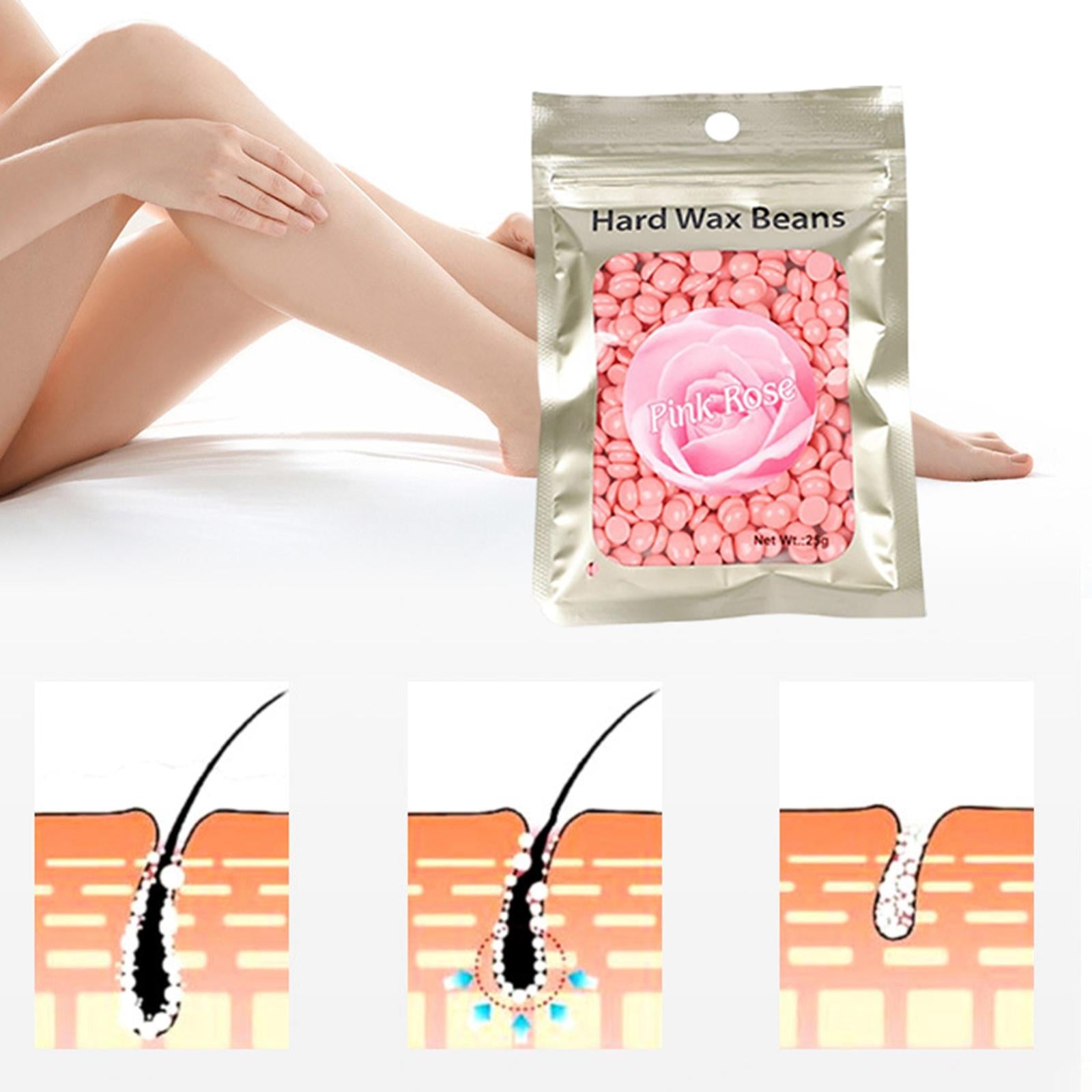 Hard Wax Beads Bean 25g Hair Removal Painless for Bikini Line Men Pink