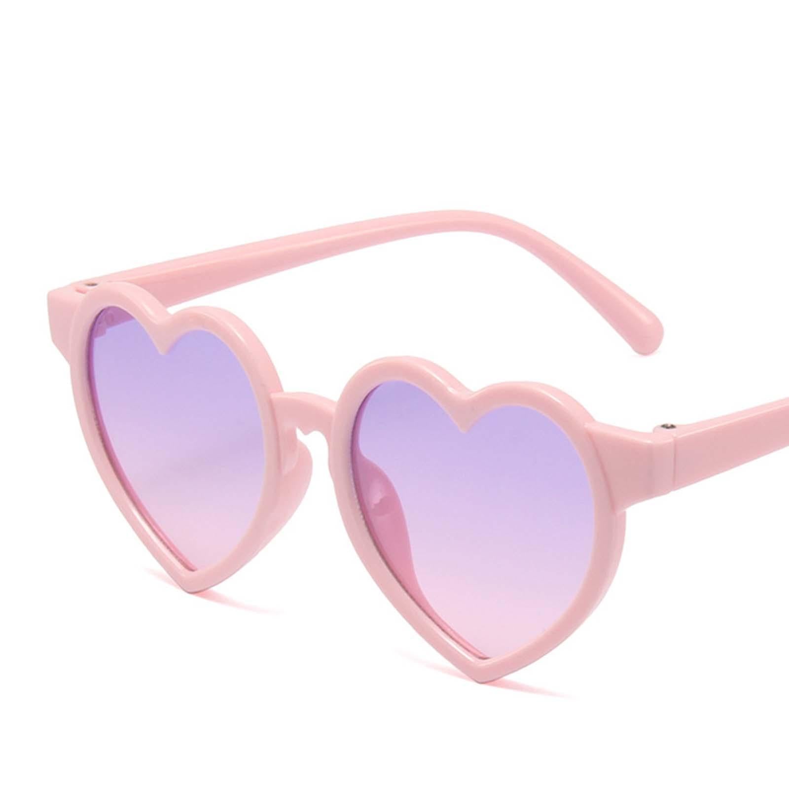 Non Polarized Heart Shaped Baby Girl Sunglasses Sun Eyewear Premium Pink