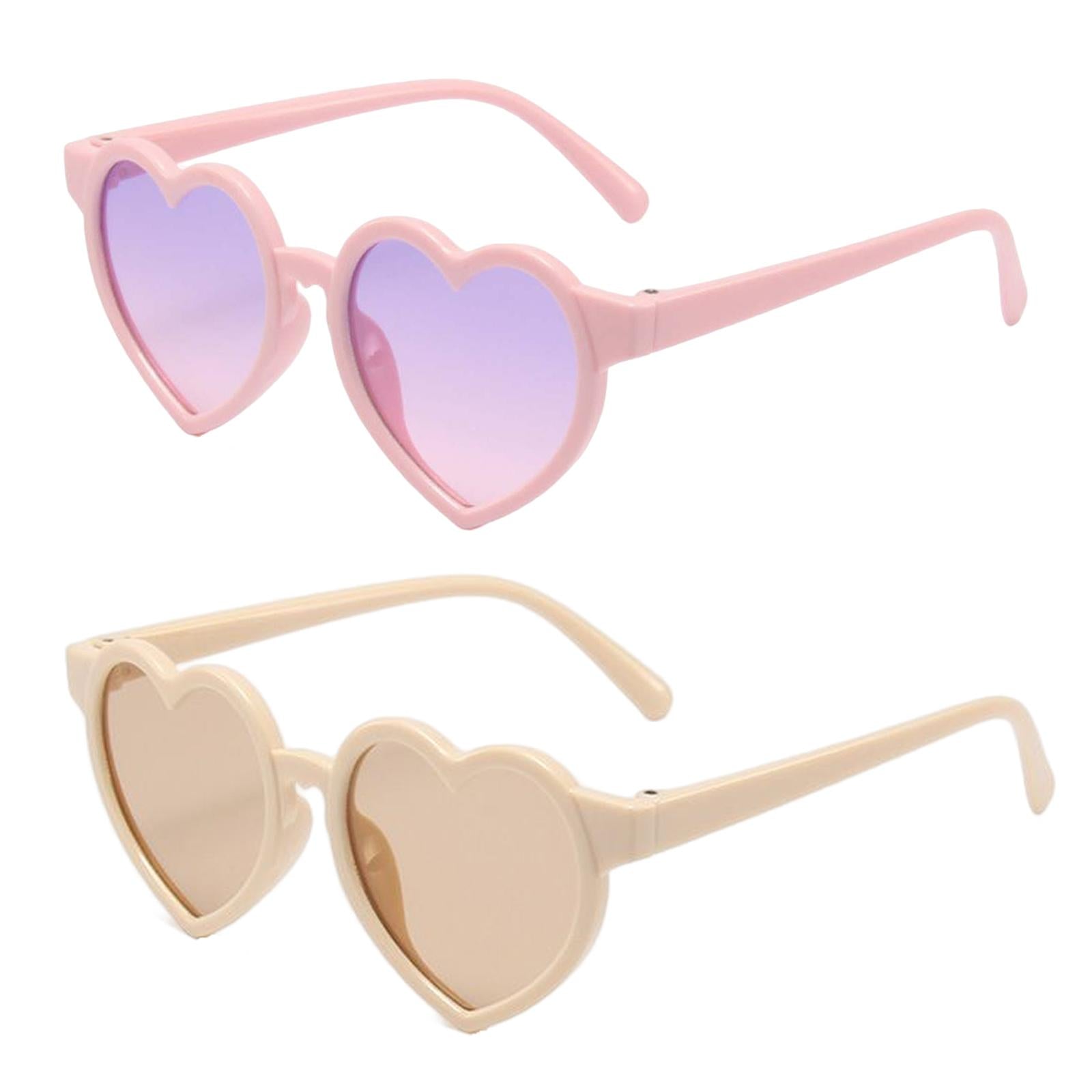 Non Polarized Heart Shaped Baby Girl Sunglasses Sun Eyewear Premium Pink