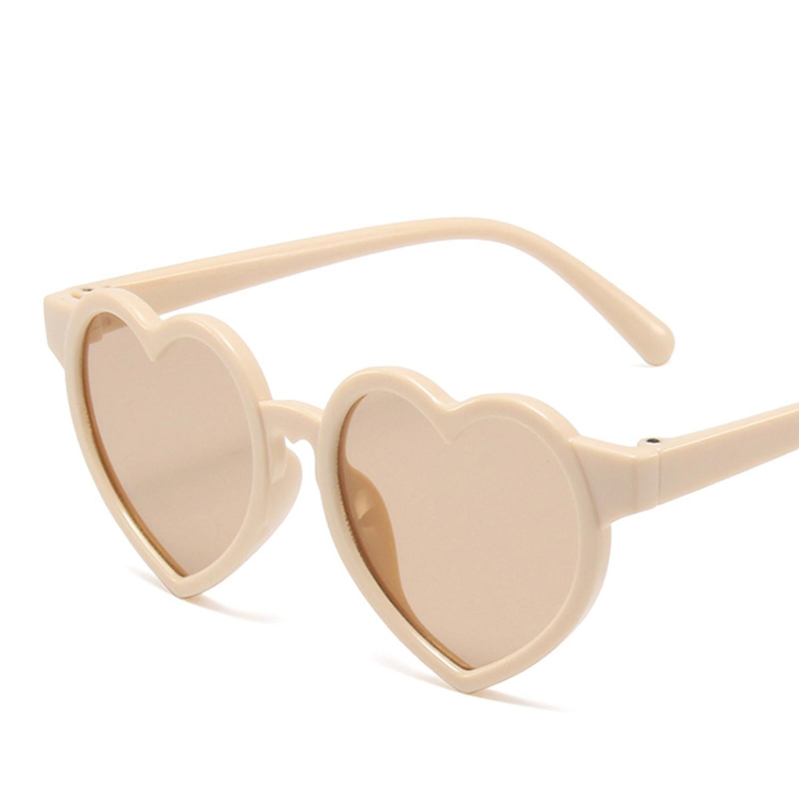 Non Polarized Heart Shaped Baby Girl Sunglasses Sun Eyewear Premium Beige