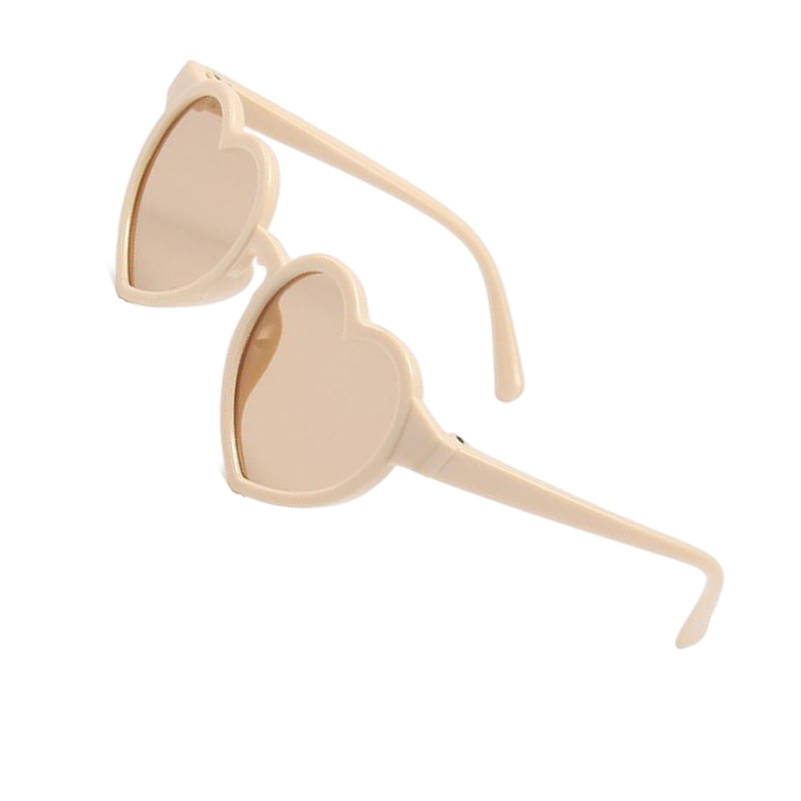 Non Polarized Heart Shaped Baby Girl Sunglasses Sun Eyewear Premium Beige