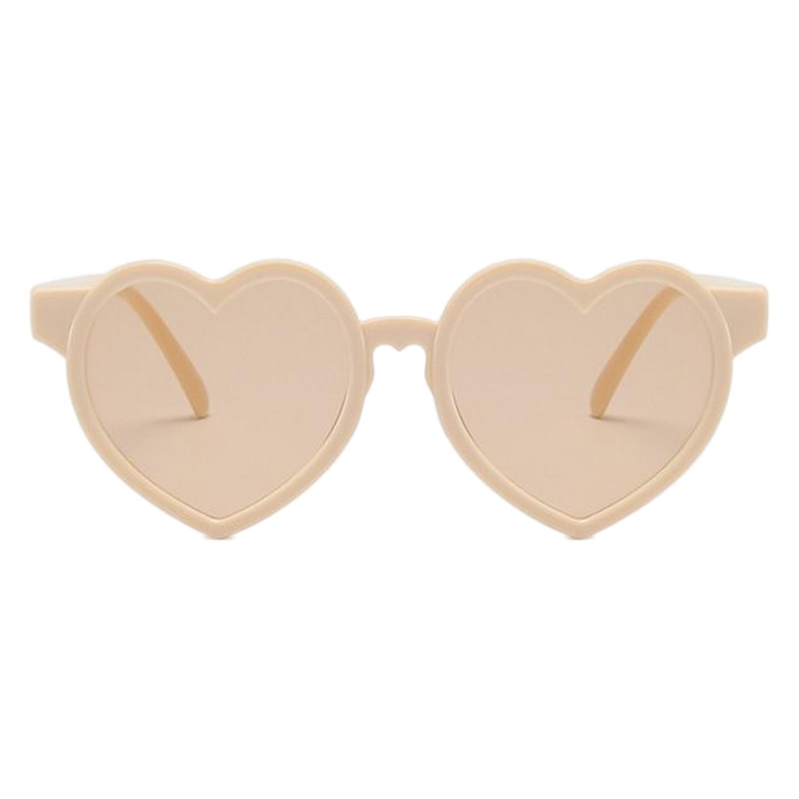 Non Polarized Heart Shaped Baby Girl Sunglasses Sun Eyewear Premium Beige