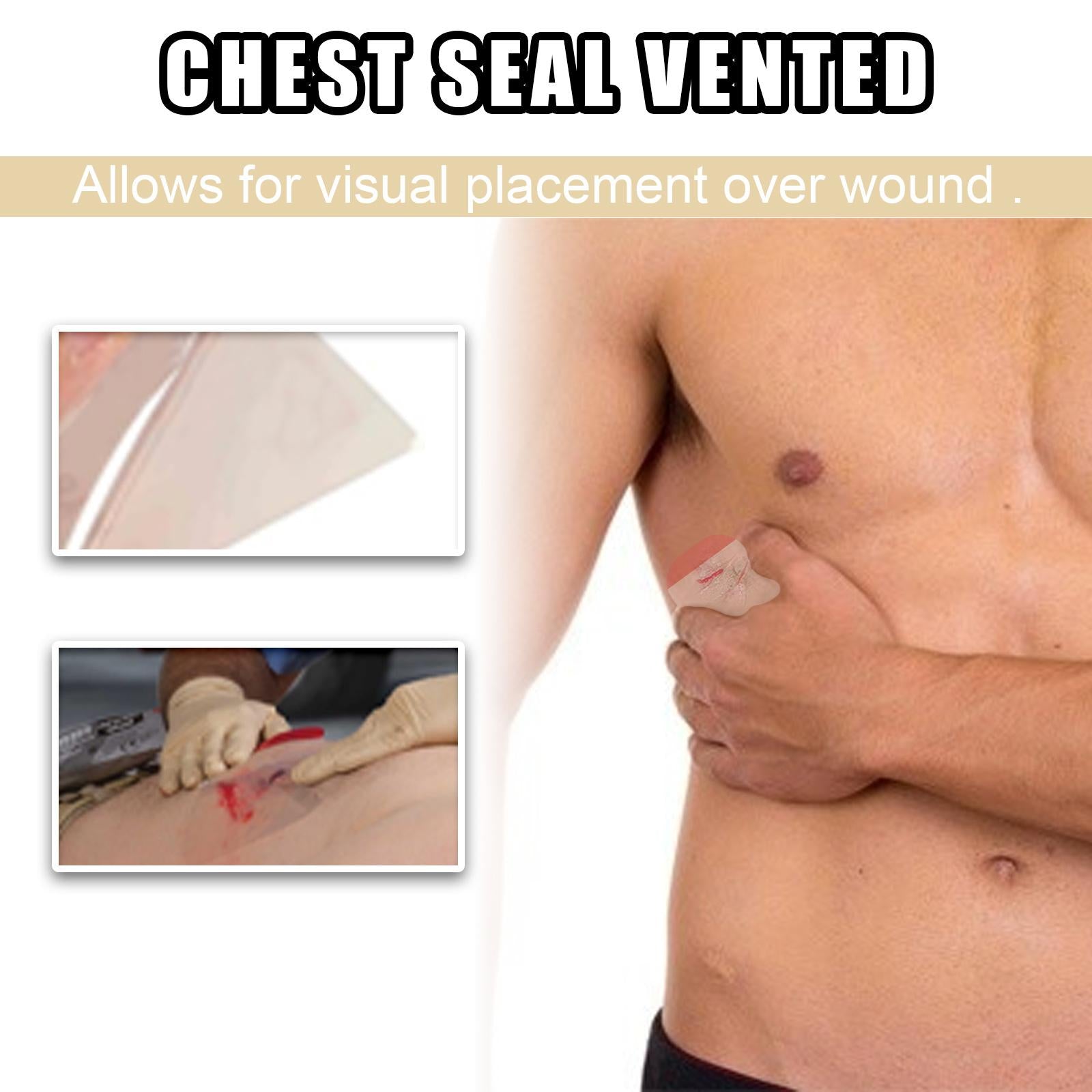 10Pcs Chest Seal Vented Adhesive Wound dressings Reliable Wound Care