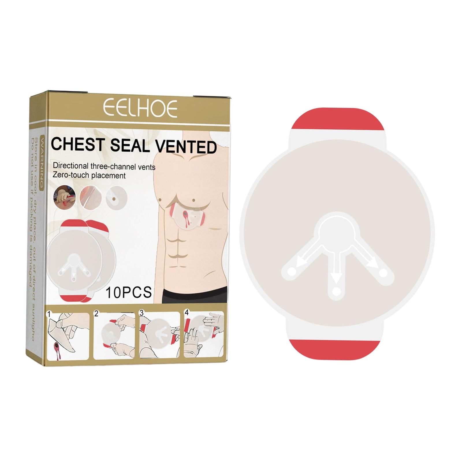 10Pcs Chest Seal Vented Adhesive Wound dressings Reliable Wound Care