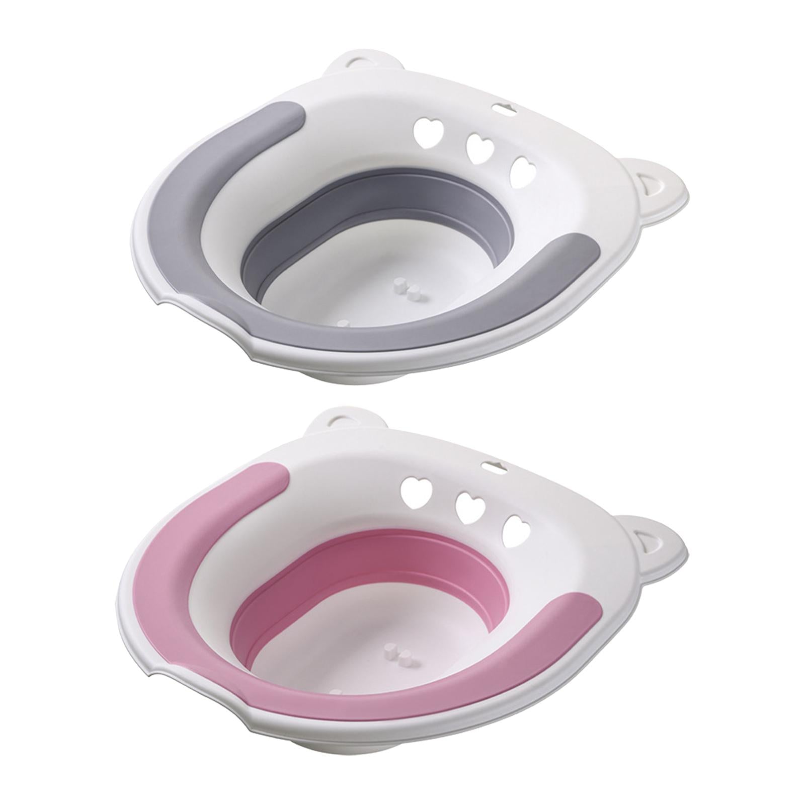 Collapsible Sitz Bath Toilet Seat for Soothes Cleanse Vagina Anal Home Use Gray