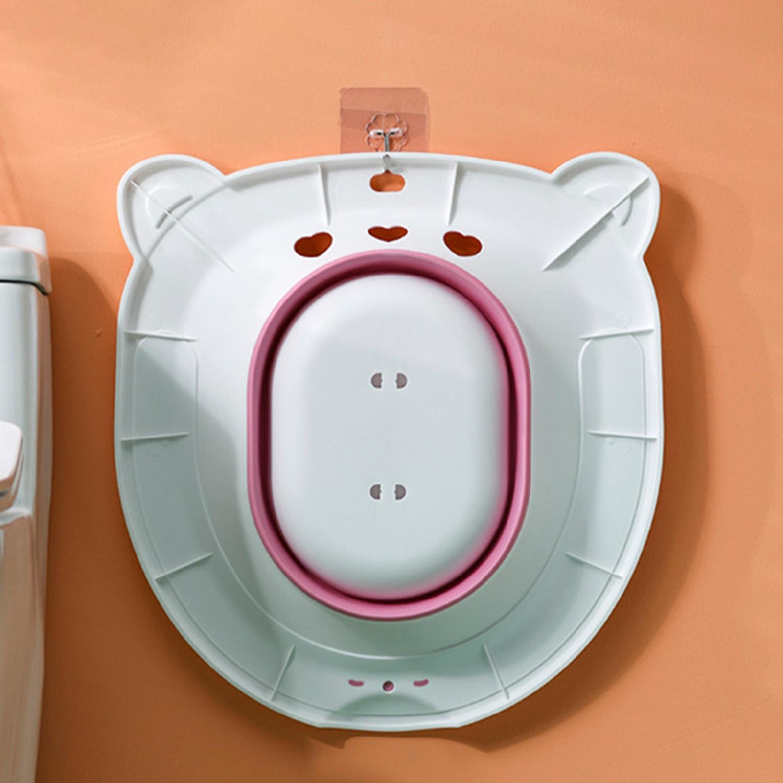 Collapsible Sitz Bath Toilet Seat for Soothes Cleanse Vagina Anal Home Use Pink