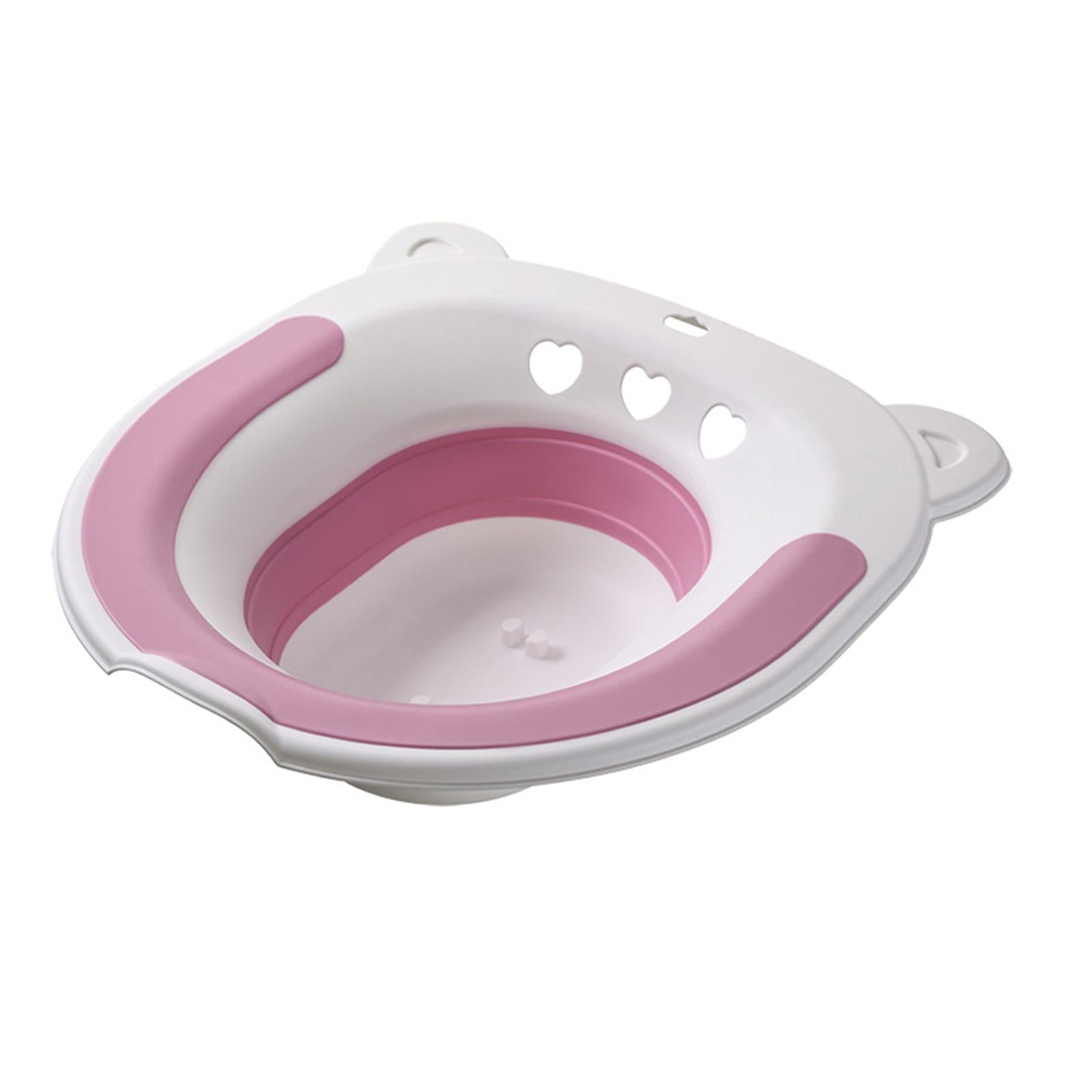 Collapsible Sitz Bath Toilet Seat for Soothes Cleanse Vagina Anal Home Use Pink