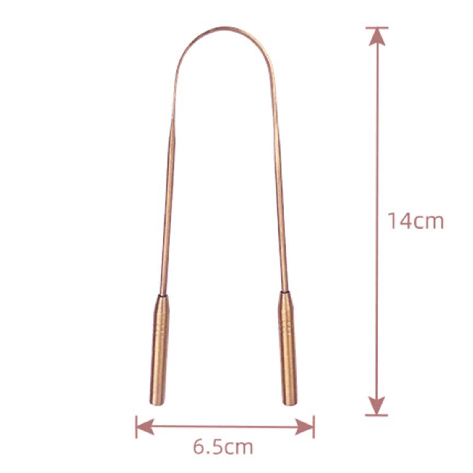 100% Pure Copper Tongue Scraper U Shaped Eliminate Bad Breath Canvas Bag