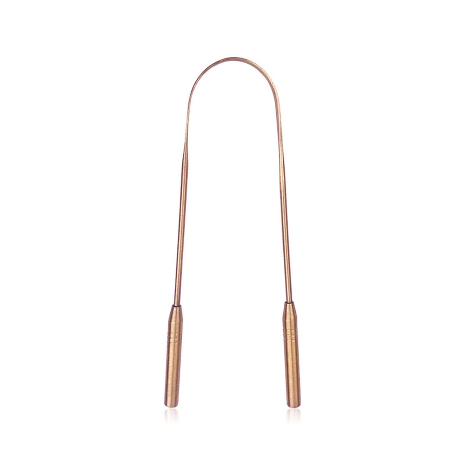 100% Pure Copper Tongue Scraper U Shaped Eliminate Bad Breath Canvas Bag