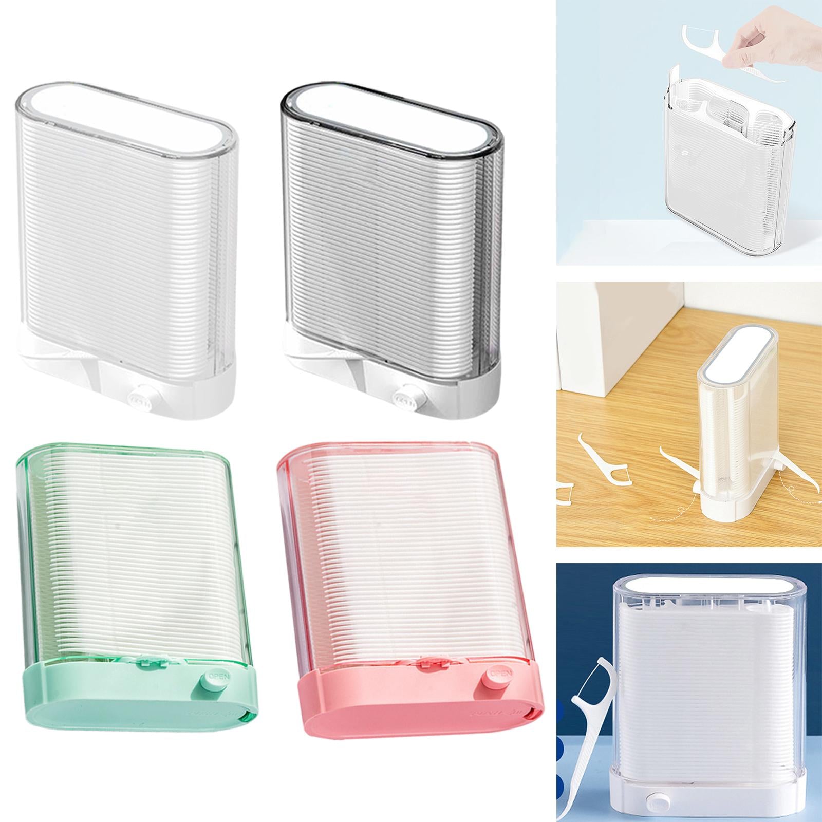 Automatic Floss Storage Box Portable Dispenser for Oral Care Bathroom  White