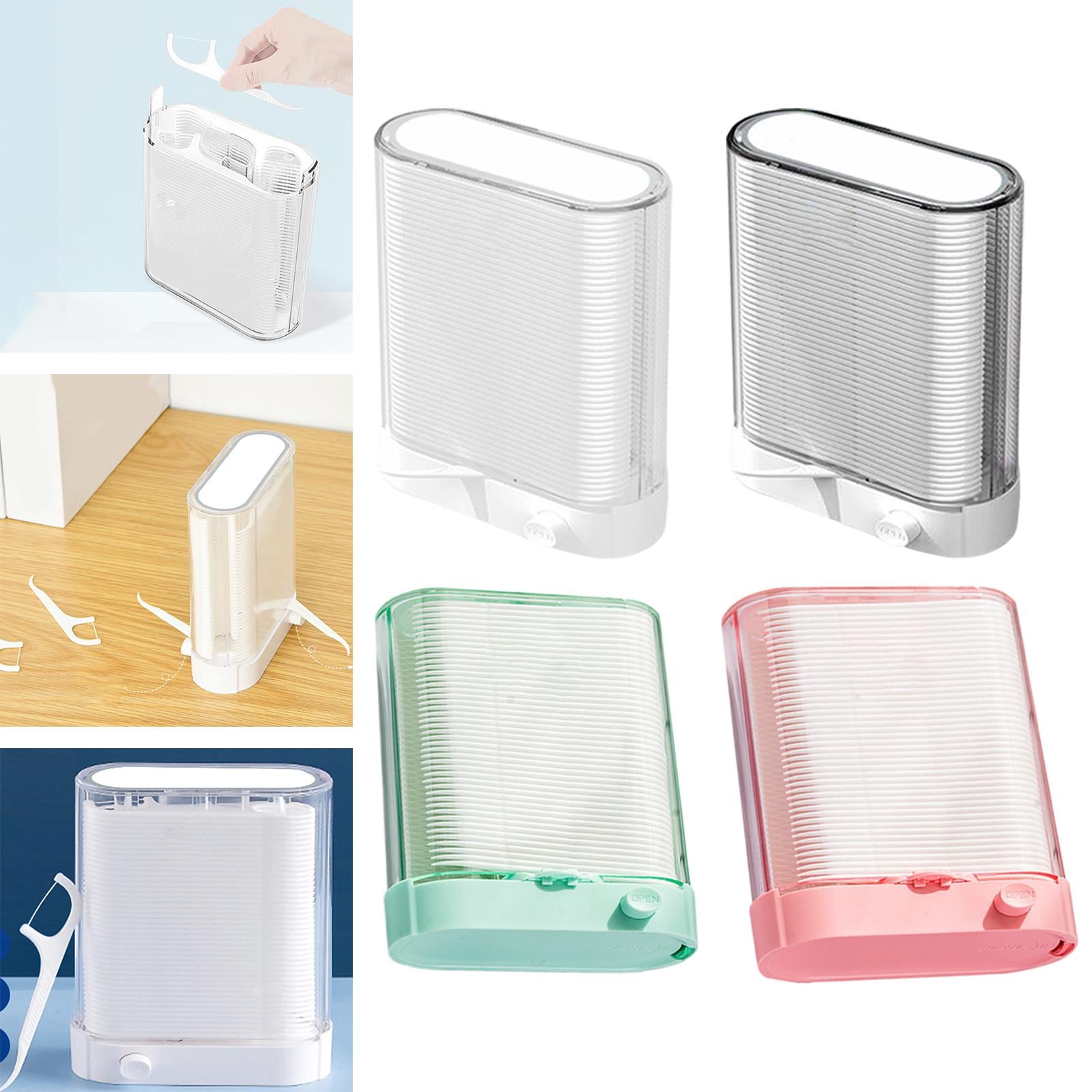 Automatic Floss Storage Box Portable Dispenser for Oral Care Bathroom  White
