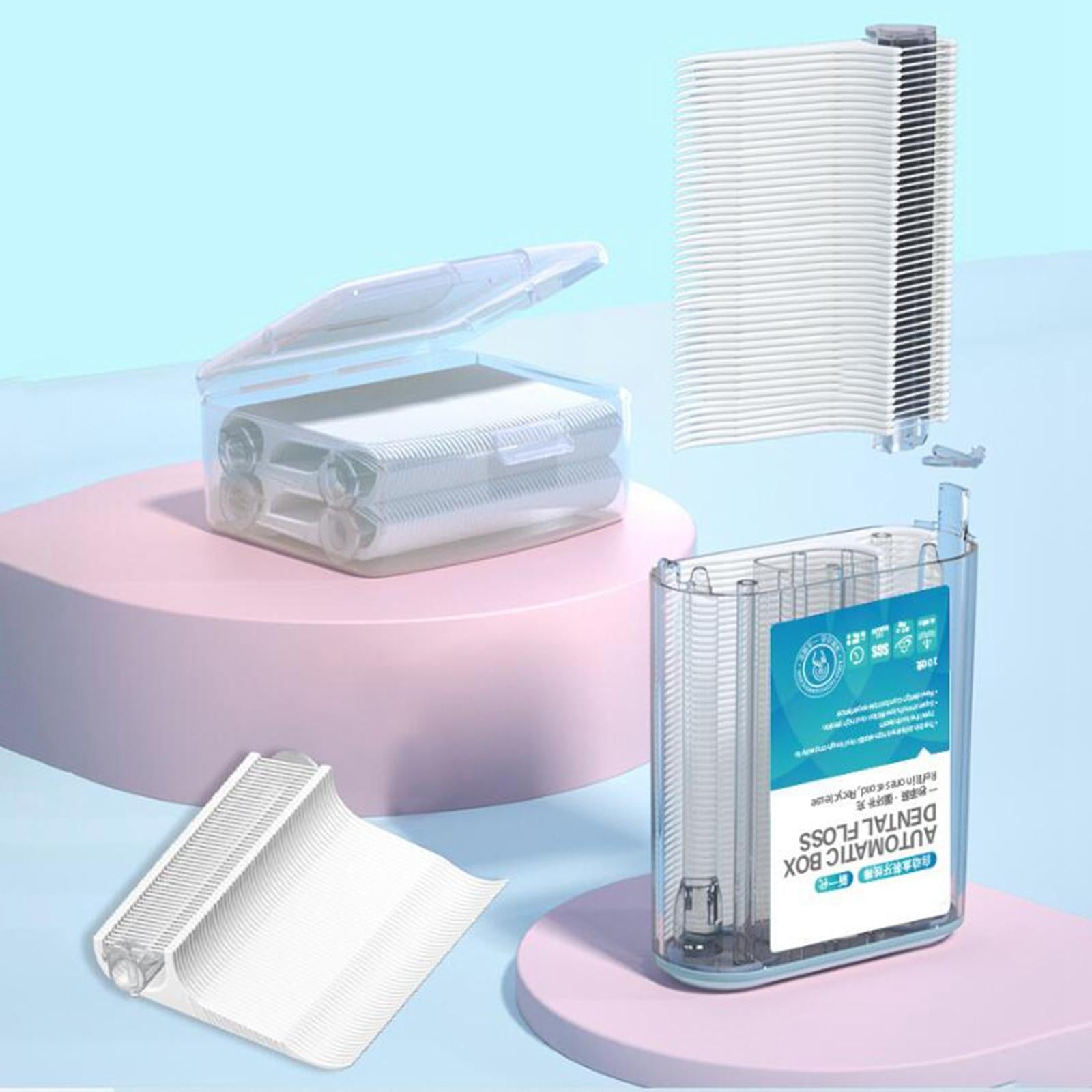 Automatic Floss Storage Box with 100x Teeth Clean Floss for Dining Table