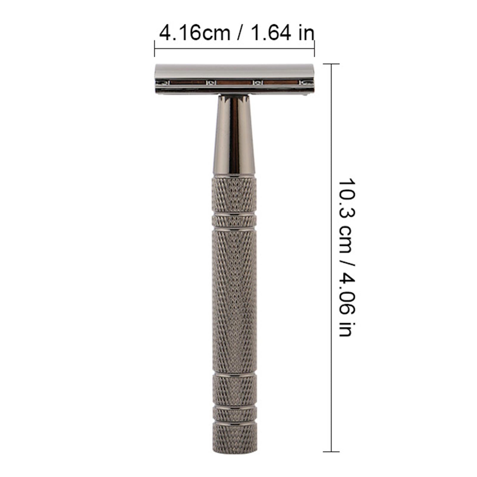 Double Edge Safety Razor Shaver for with 5 Premium Stainless Steel Blades Black