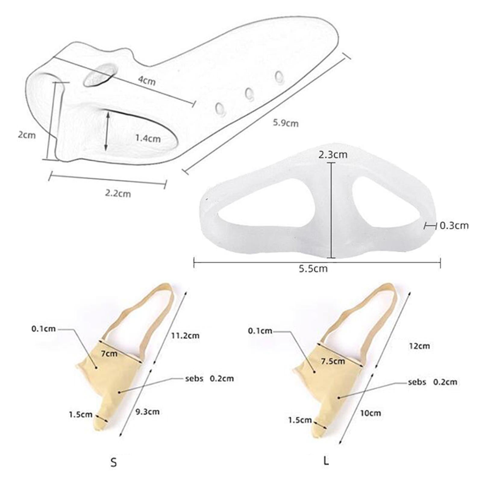 Bunion Corrector Kit Improves Toe Realignment Hallux Valgus Relief Non Slip Black L