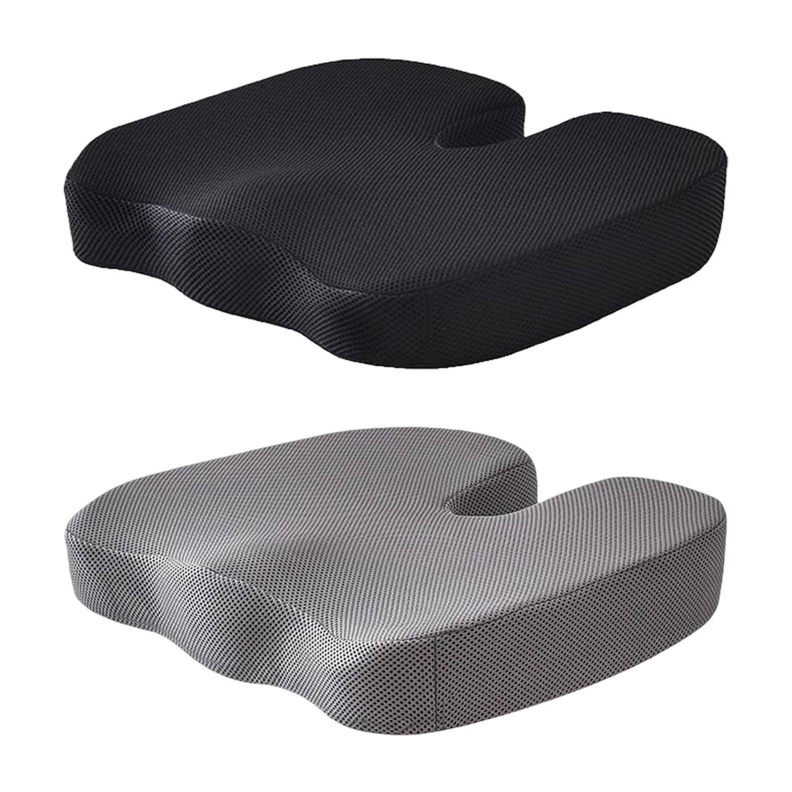 Summer Gel Seat Cushion Memory Foam Washable for Office Chair Pregnant Black