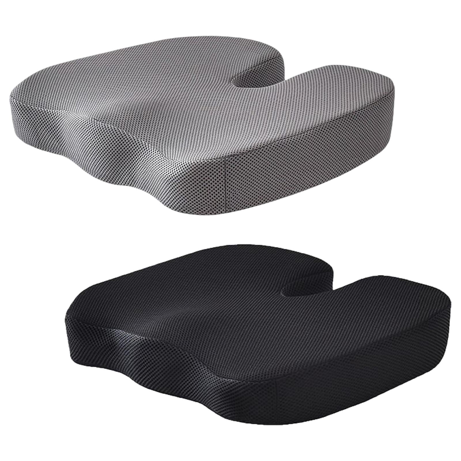 Summer Gel Seat Cushion Memory Foam Washable for Office Chair Pregnant Black
