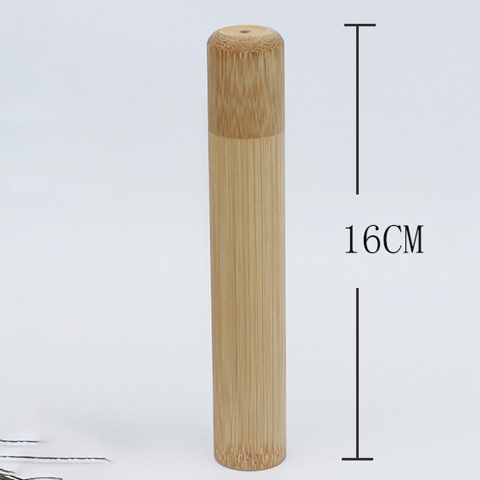 Natural Bamboo Toothbrush Tube Hand Made Tooth Brush Holder 16cm for Kids