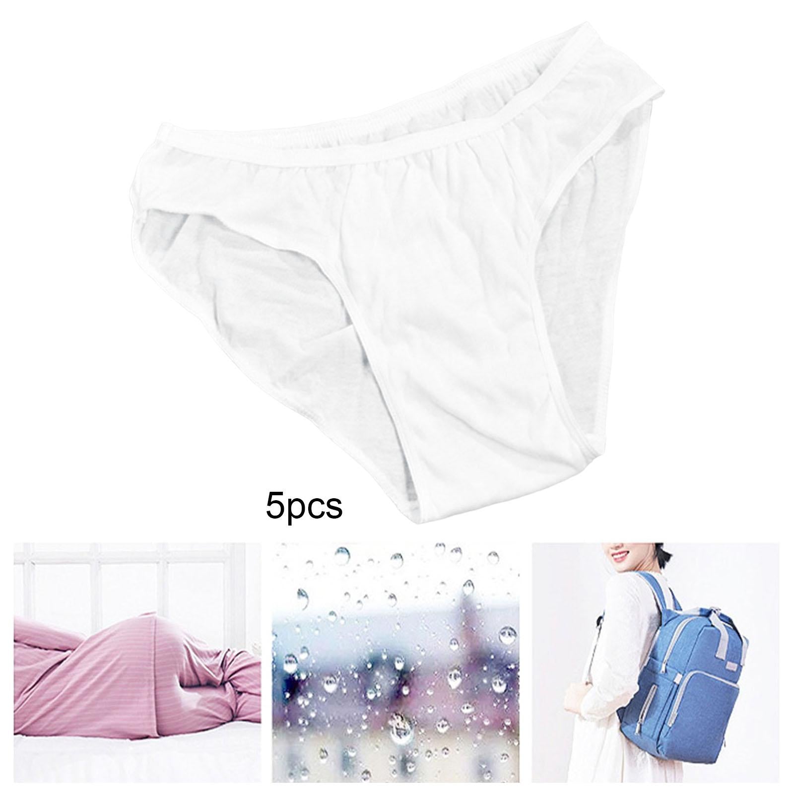 5 Pieces Adults Disposable Briefs Underpants Pure Cotton Panties Man 3XL