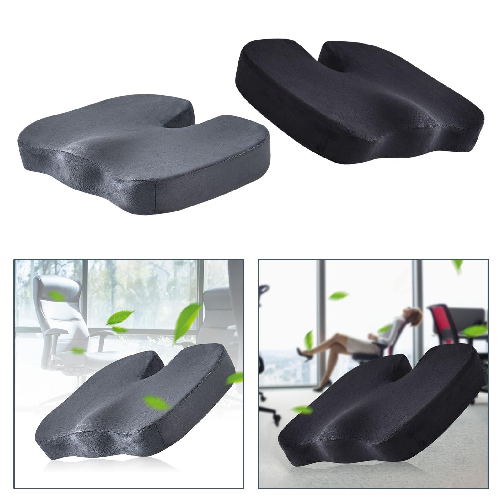 Memory Foam Seat Cushion Chair Cushion for Desk Office Seat Black