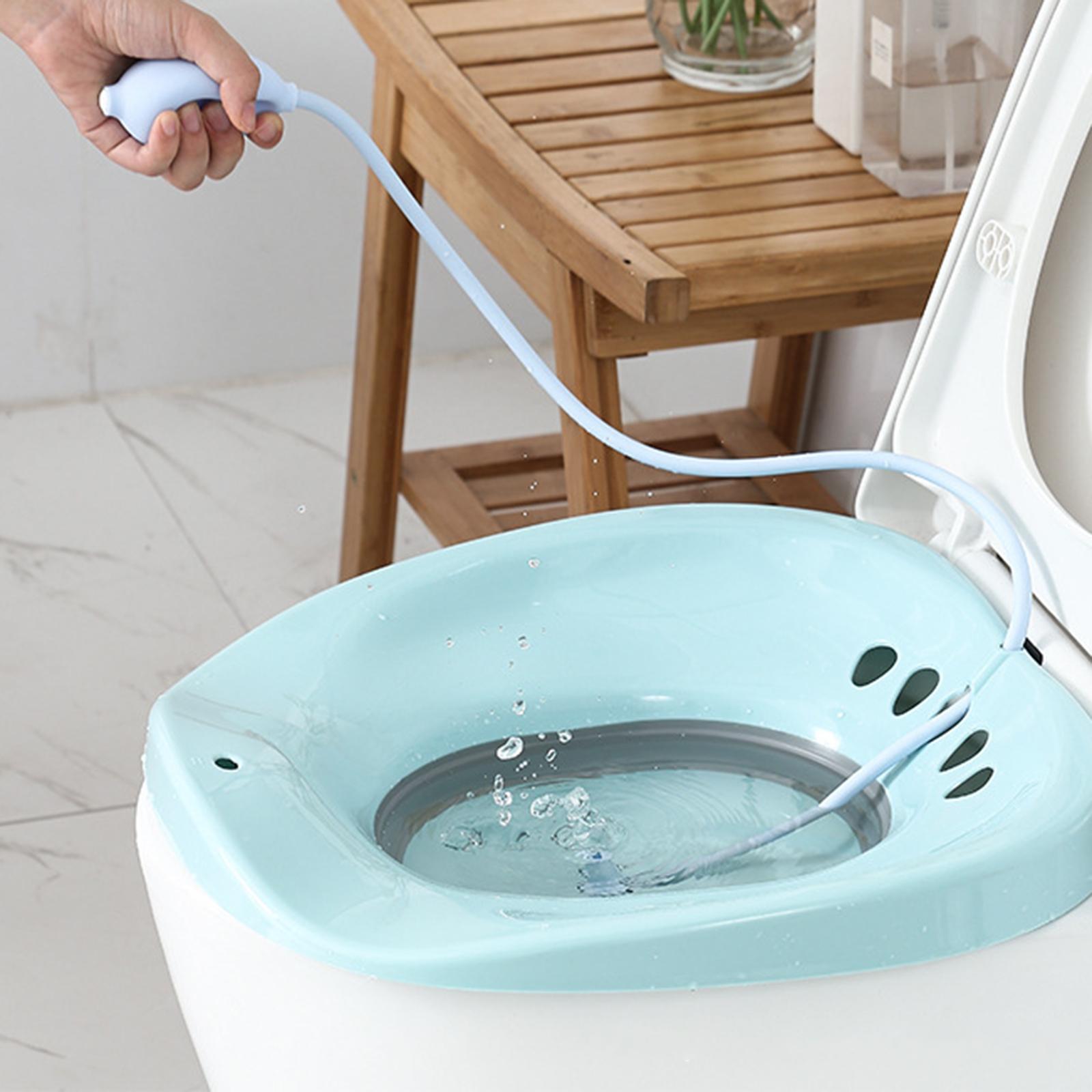 Foldable Sitz Bath Flusher with Suction Cup for Bidet Toilet Hemorrhoid single hole