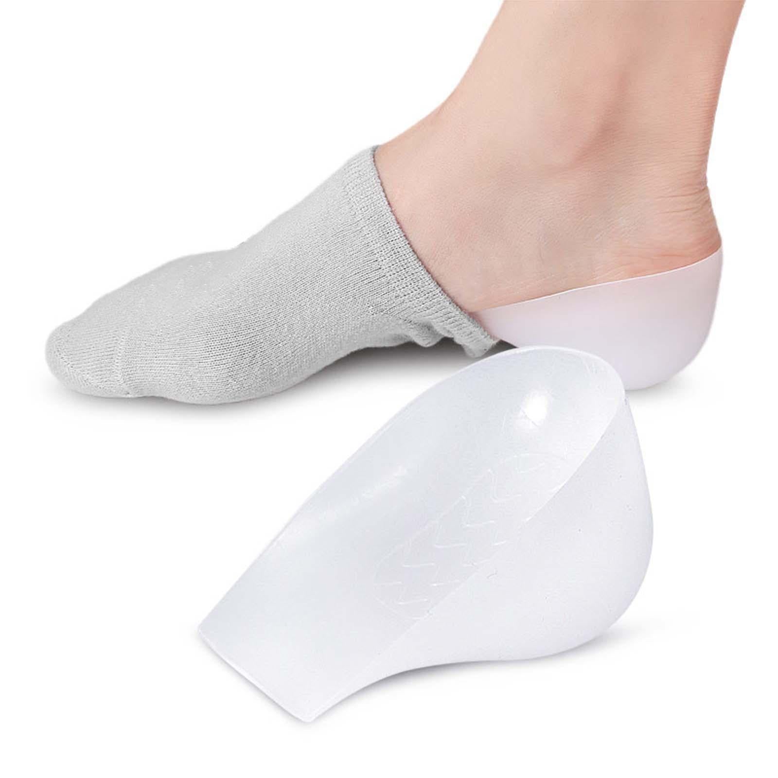 Soft Height Increase Insoles Inserts Heel Cups 1 Pair Silicone for Women Men 2cm