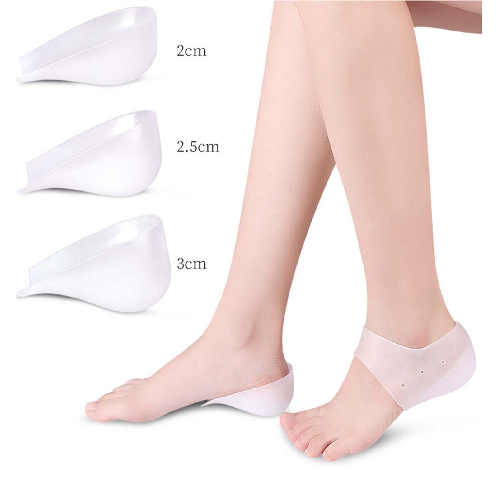 Soft Height Increase Insoles Inserts Heel Cups 1 Pair Silicone for Women Men 2cm