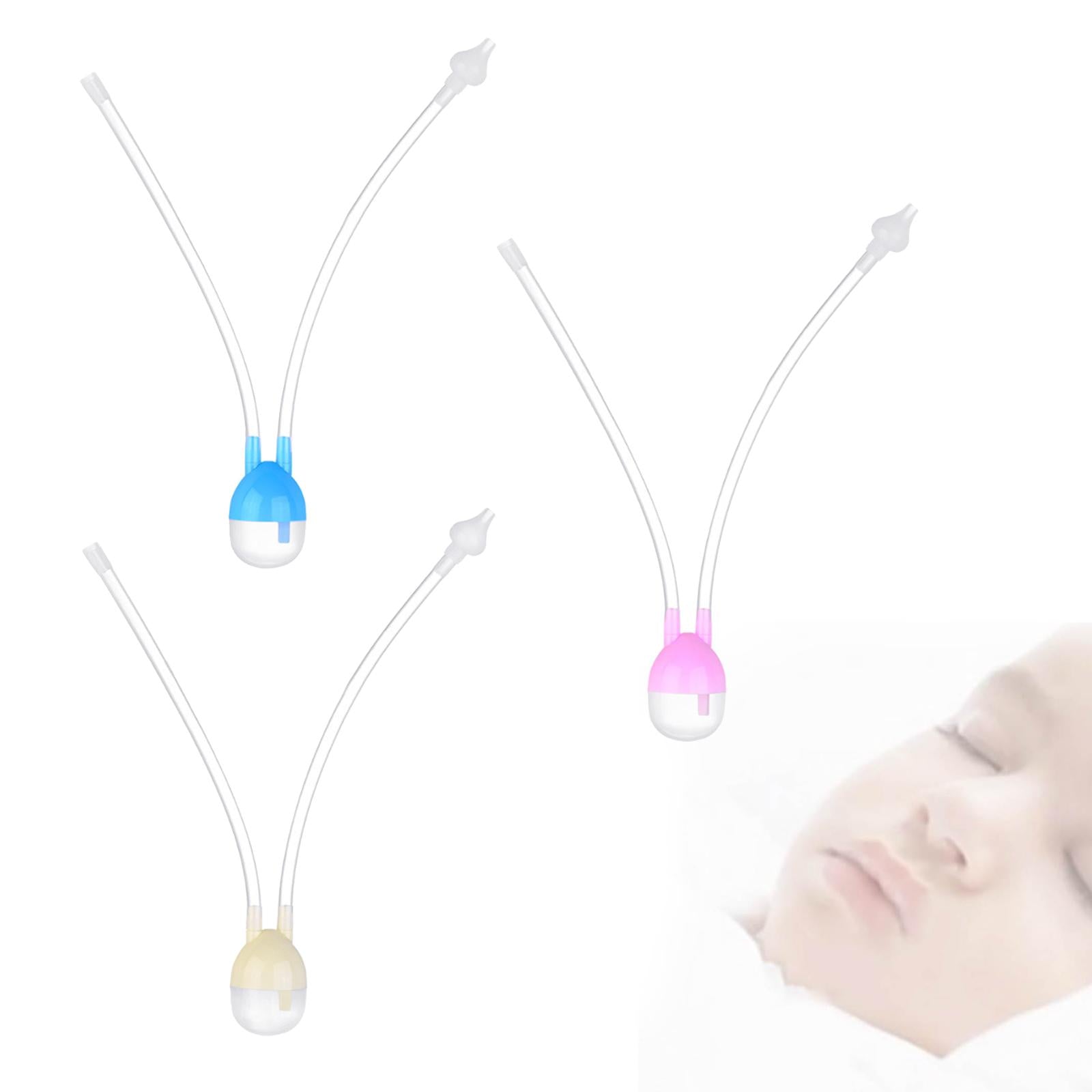 Baby Nasal Aspirator Nose Suction Clean Tool Soft Anti Reflux  Pink