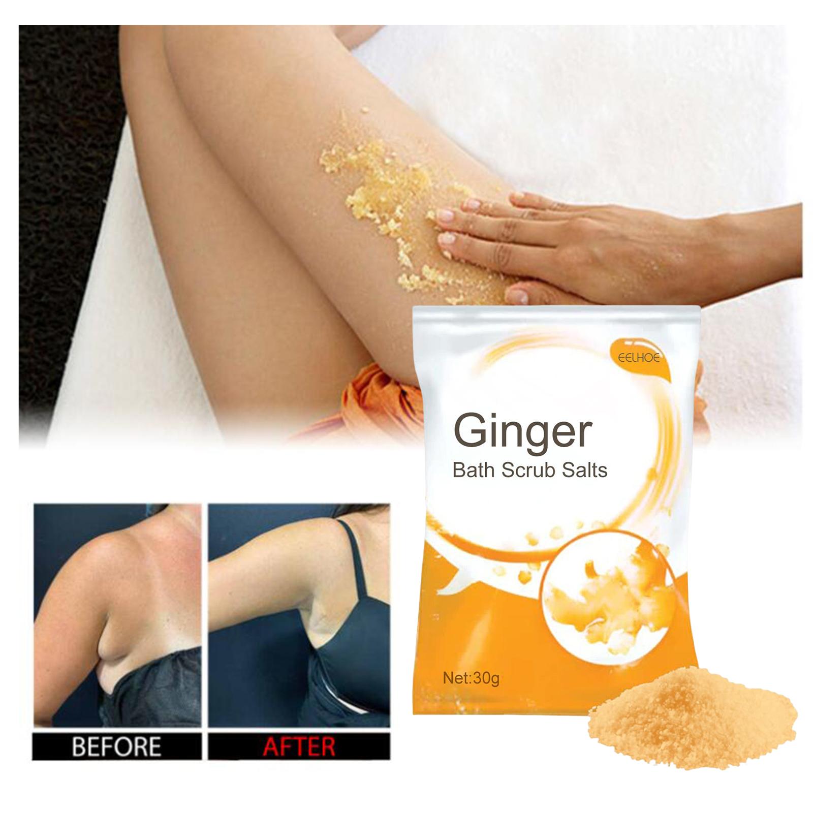 Ginger Bath Scrub Salts 30G Exfoliates, Moisturizes, and Nourishes Skin 1Pcs
