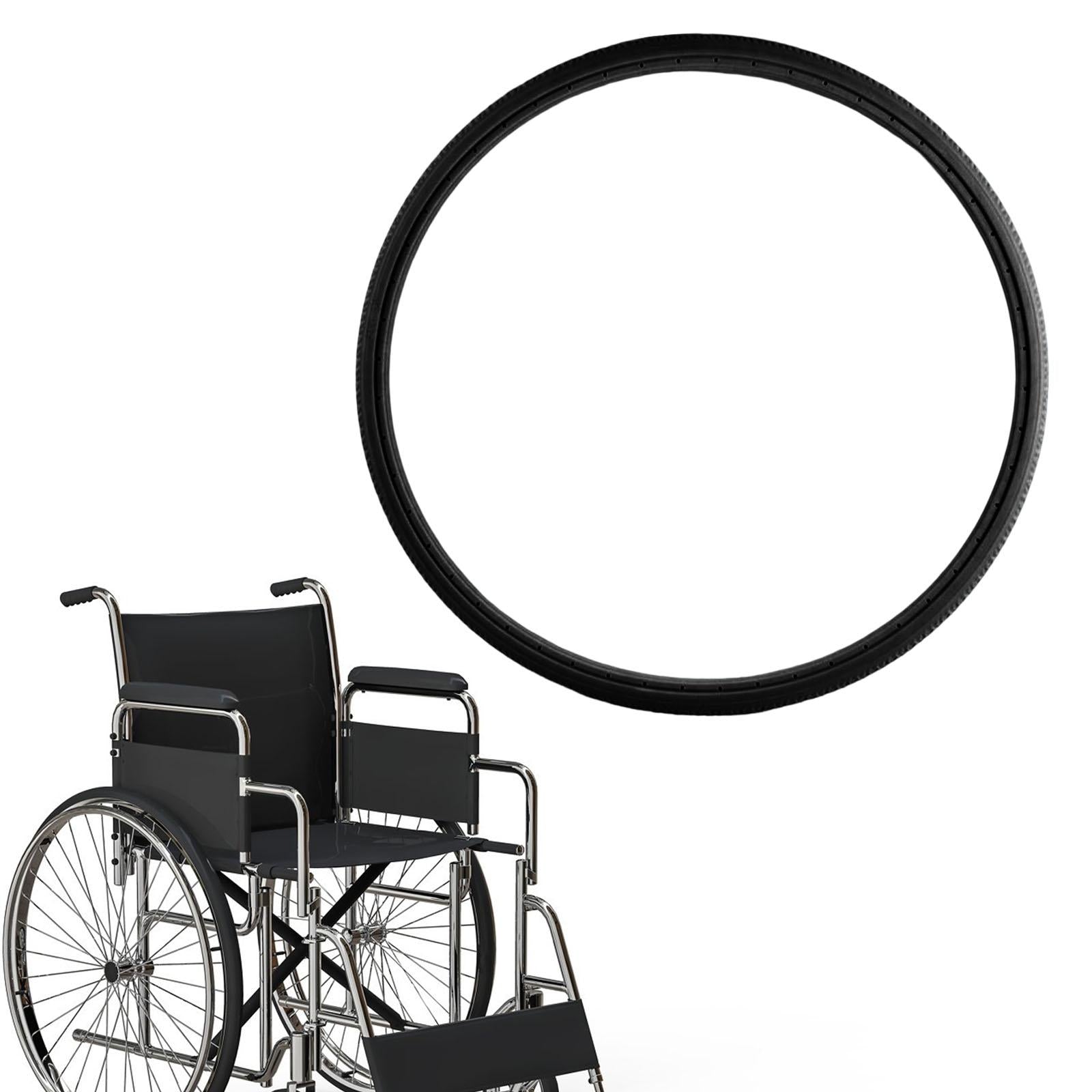 Polyurethane Wheelchair Street Tire Replacement Elastic 22 Inch Black